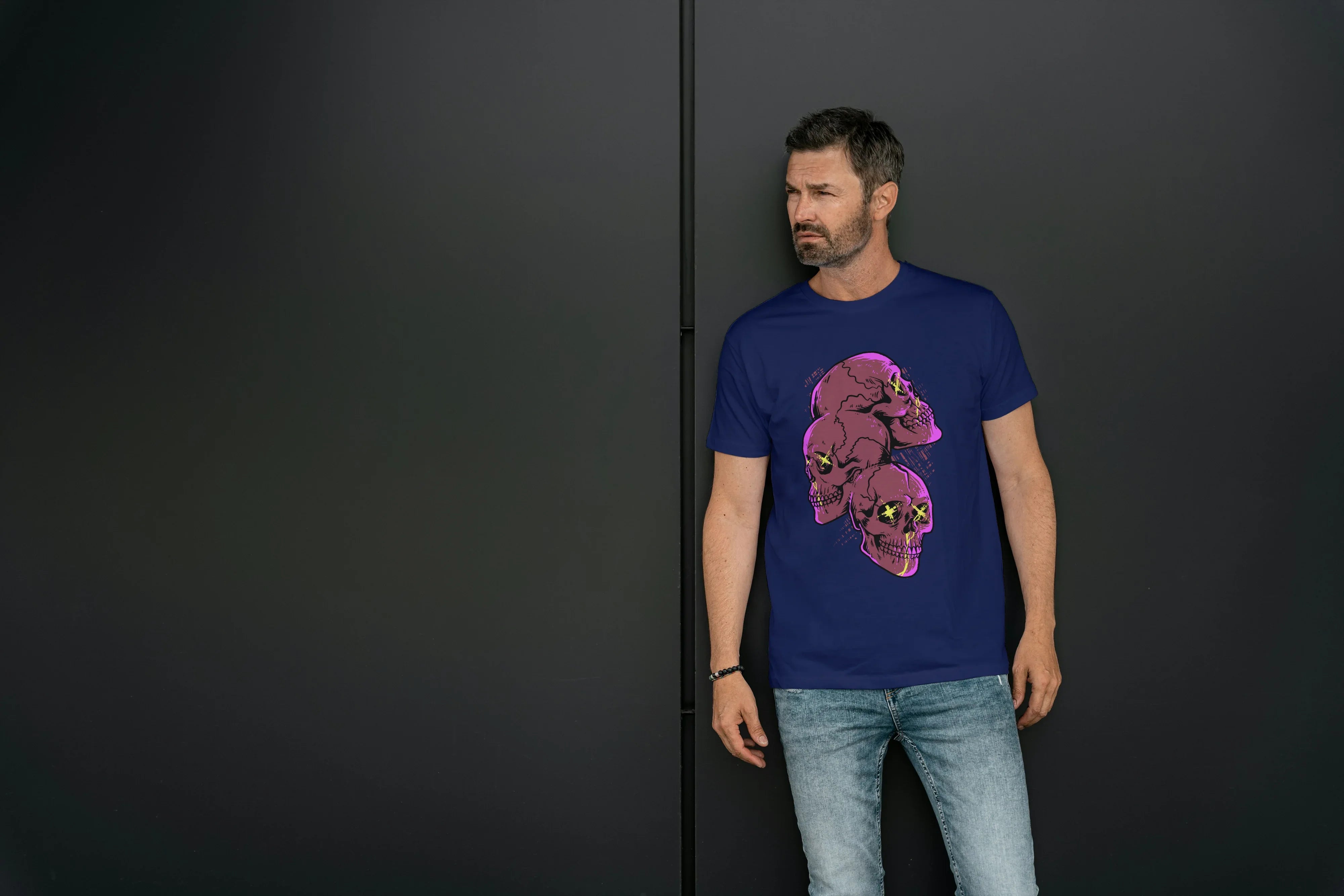 Red Skulls Graphic Classic Crew T-Shirt for Men - Not So Suttle