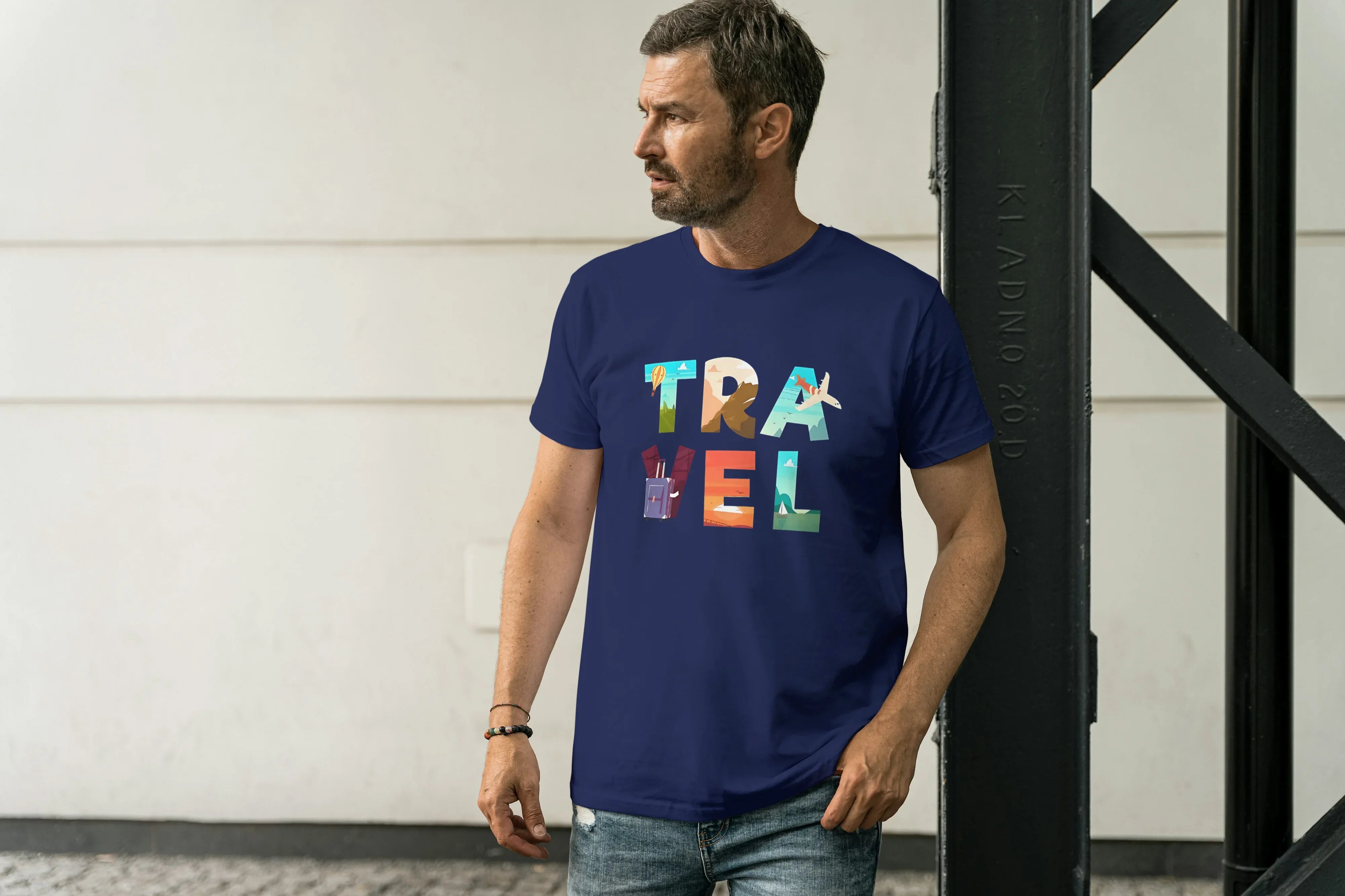 Travel Graphic Classic Crew T-Shirt for Men - Not So Suttle