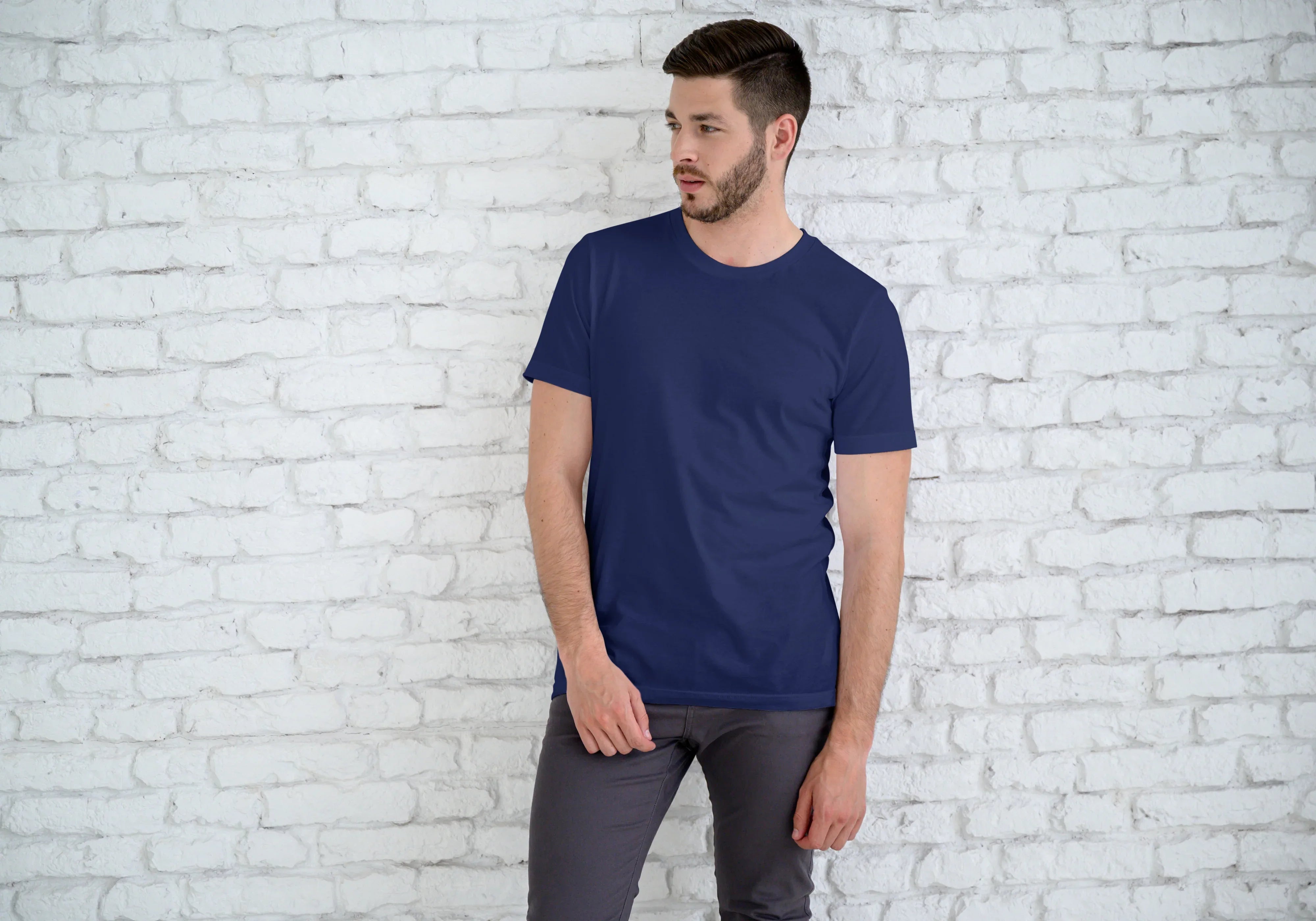 Solid Royal Blue Plus Size Classic Crew T-Shirt for Men - Not So Suttle
