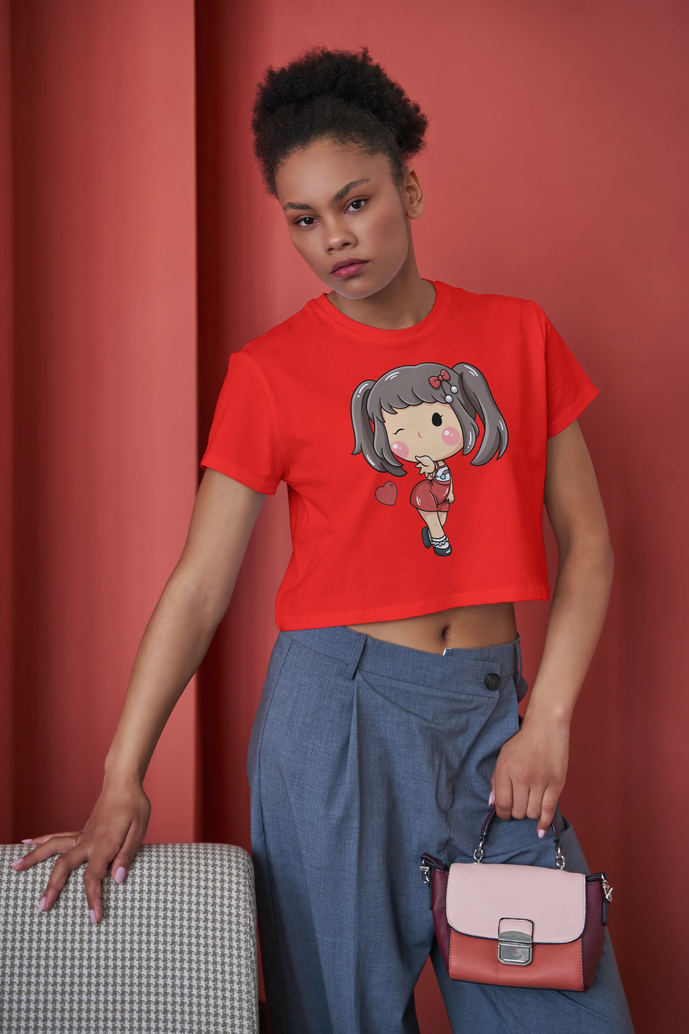 Sassy Girl Graphic Crop Top for Women - Not So Suttle