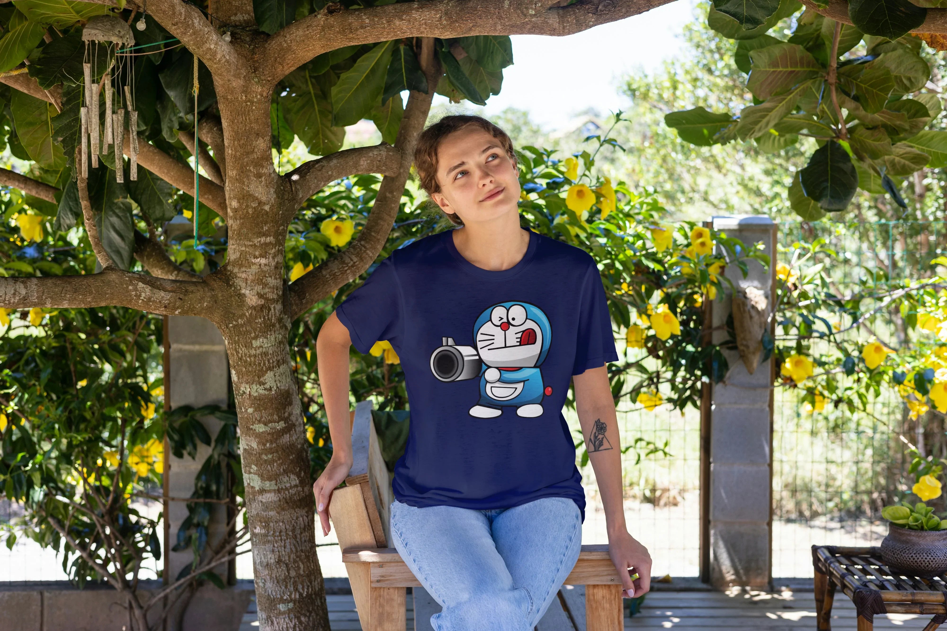 Doremon Graphic Oversized Classic T-Shirt for Women - Not So Suttle