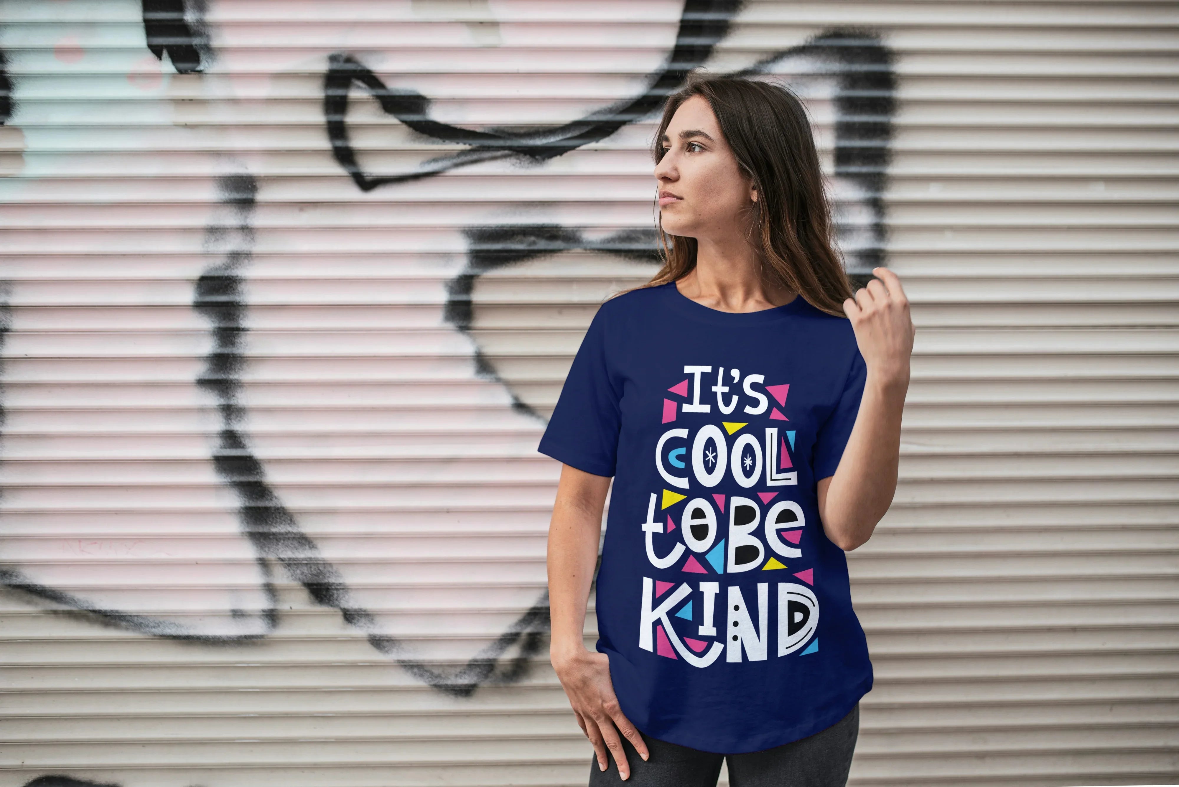 It's Cool To Be Kind Graphic Oversized Classic T-Shirt for Women - Not So Suttle