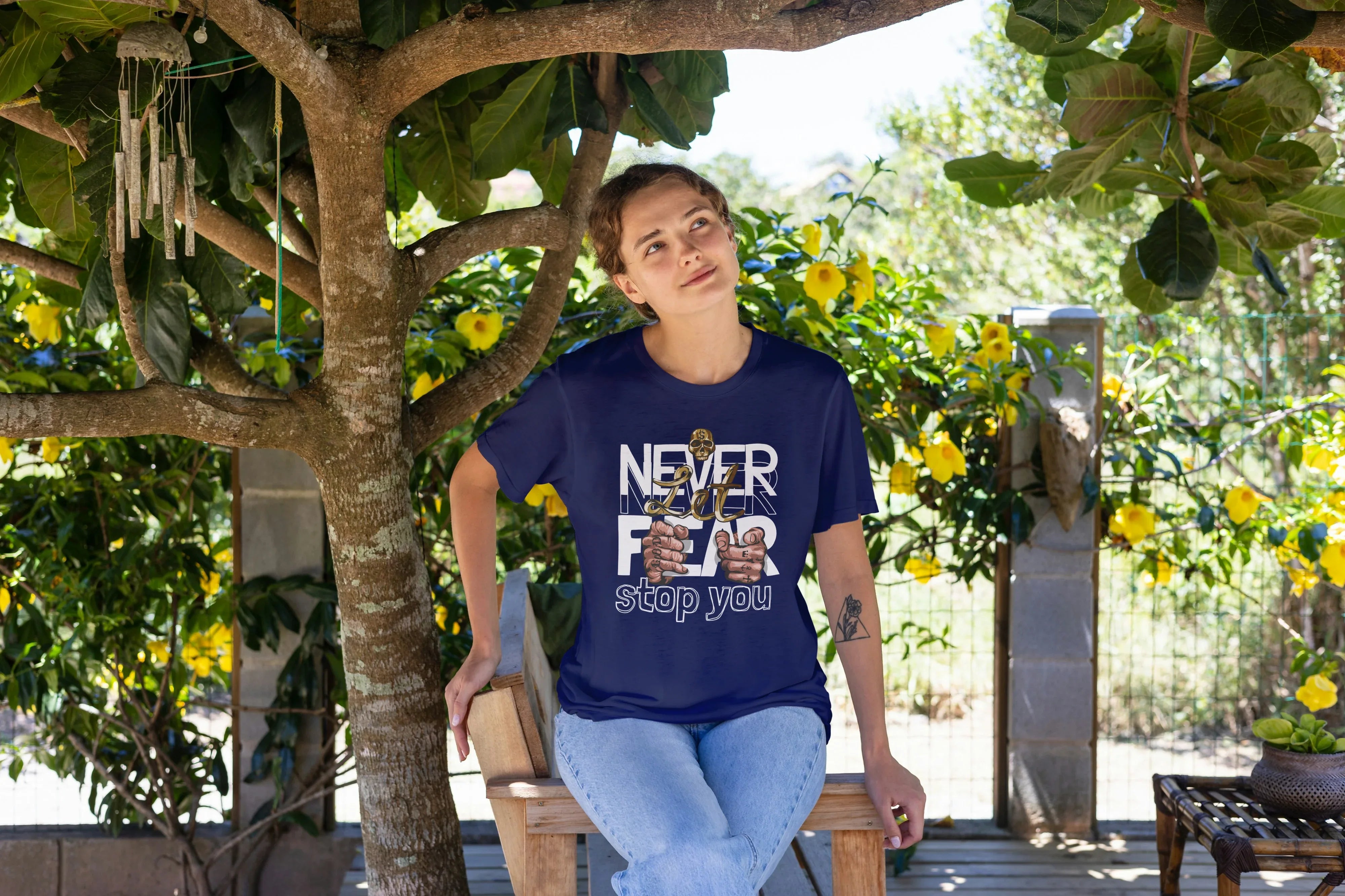 Never Let Fear Stop You Graphic Oversized Classic T-Shirt for Women - Not So Suttle