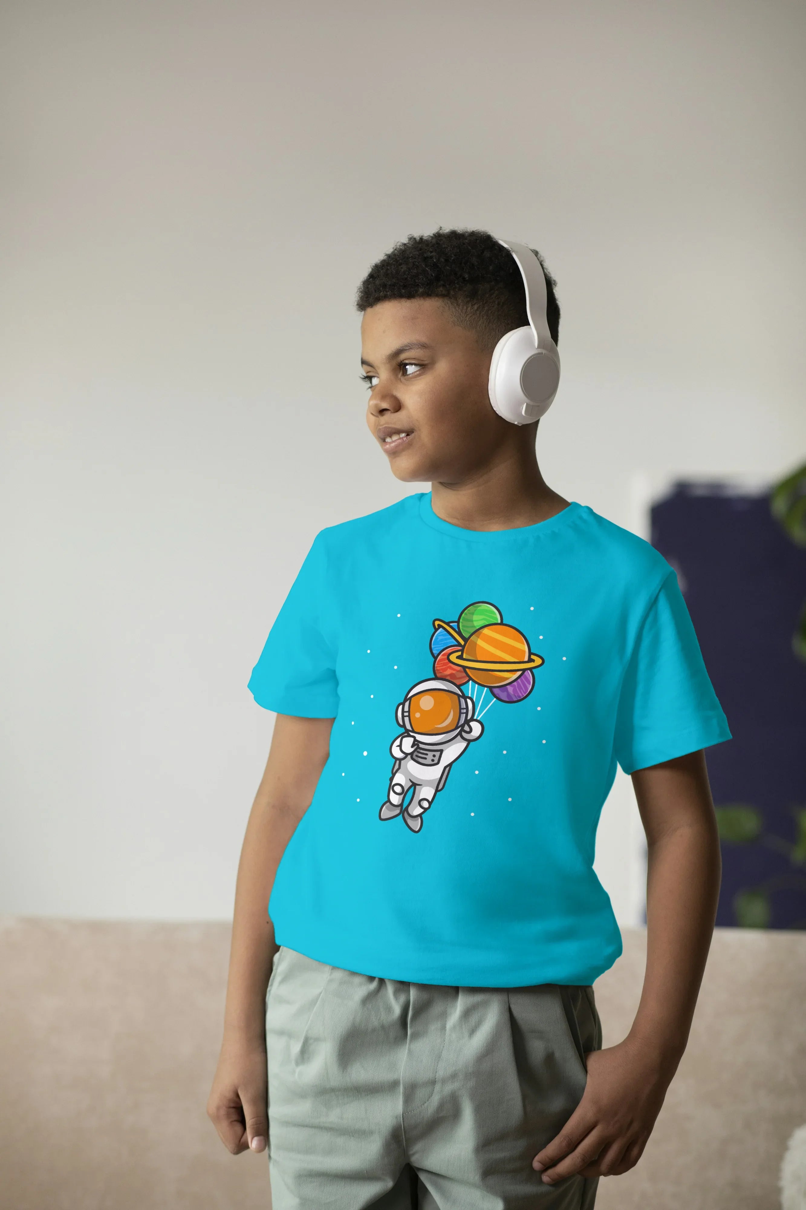Space Balloon Graphics T-Shirt for Boys - Not So Suttle