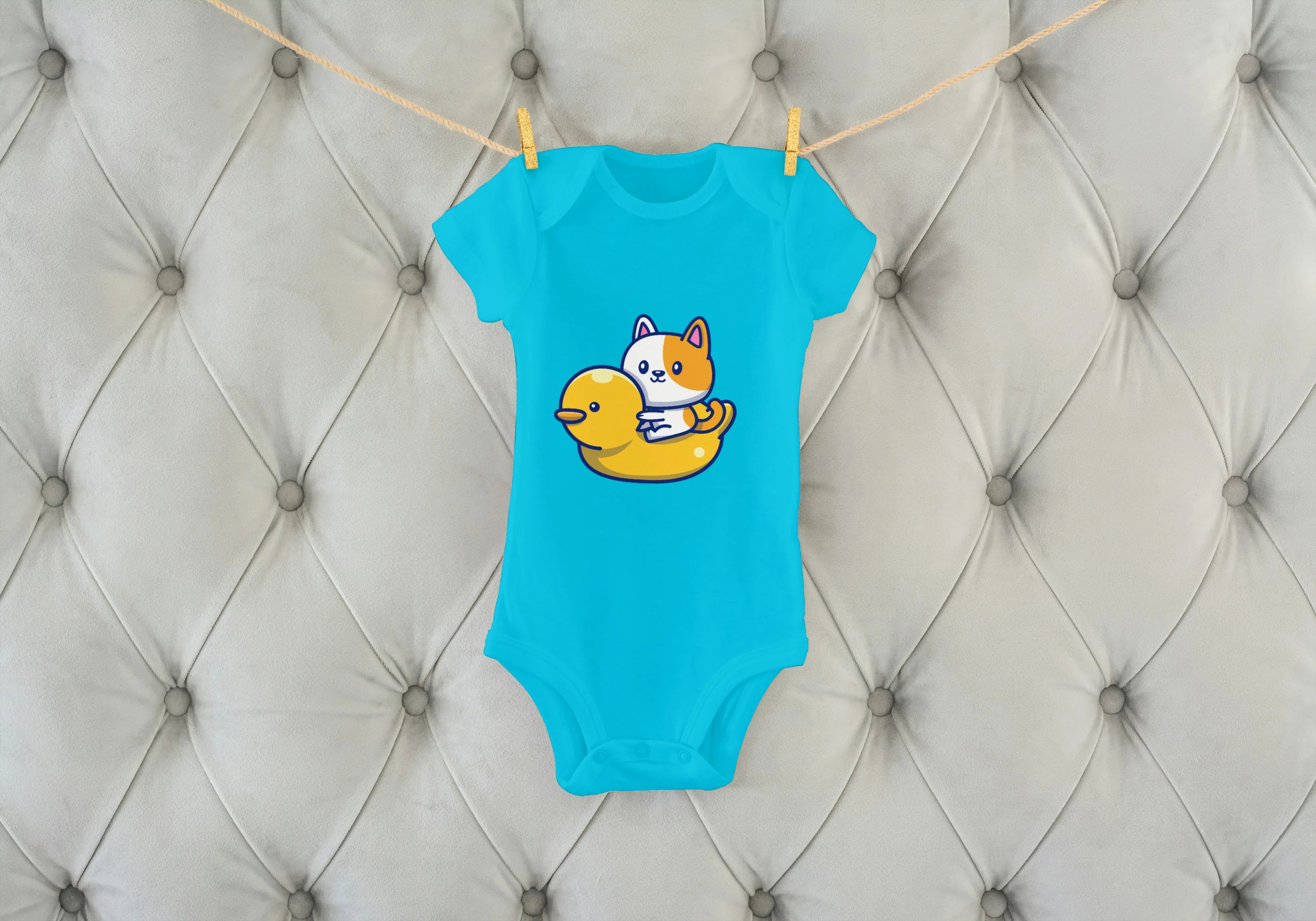 Duck and Kitten Graphic Kids Rompers - Not So Suttle