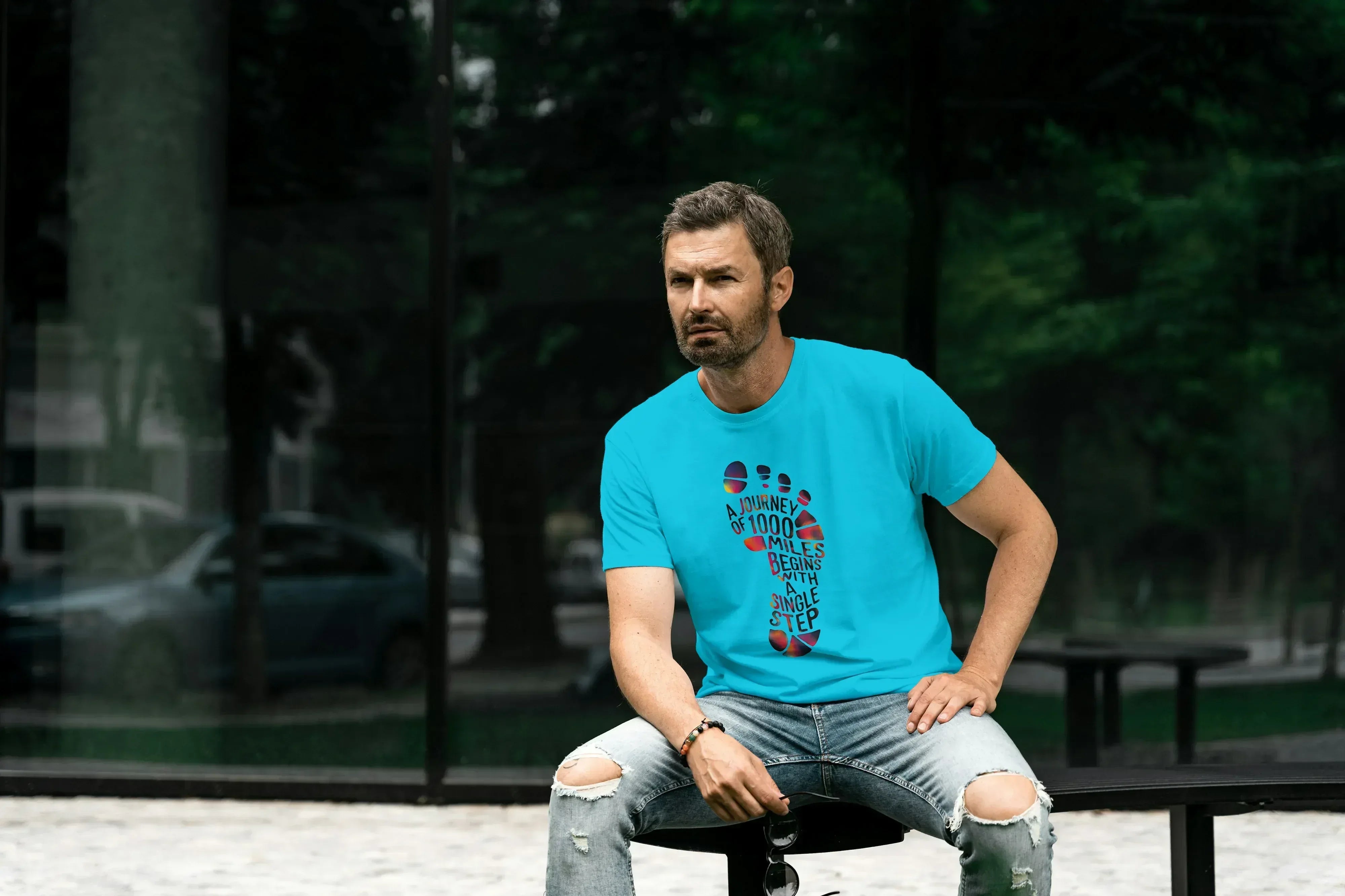 1000 Steps Graphic Classic Crew T-Shirt for Men - Not So Suttle