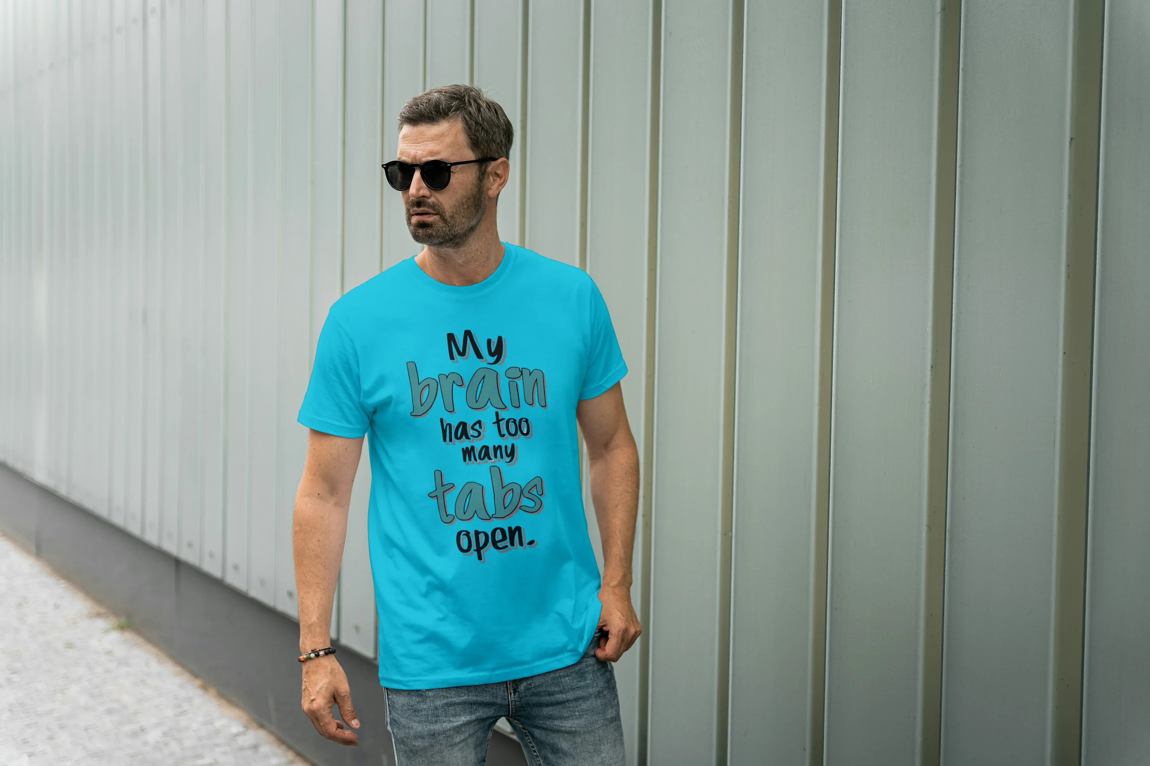 Too Many Tabs Graphic Classic Crew T-Shirt for Men - Not So Suttle