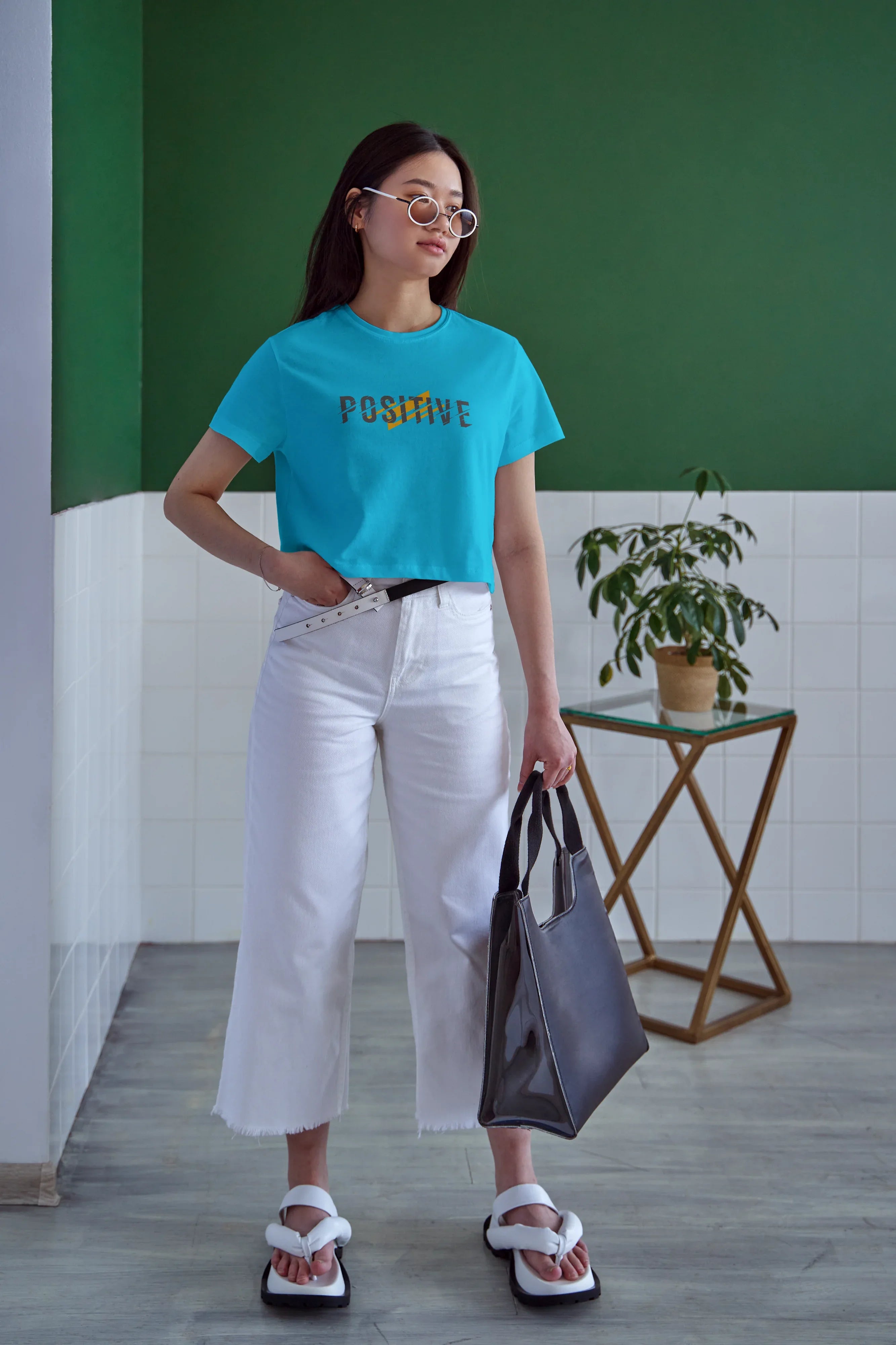 Positive Graphic Crop Top for Women - Not So Suttle