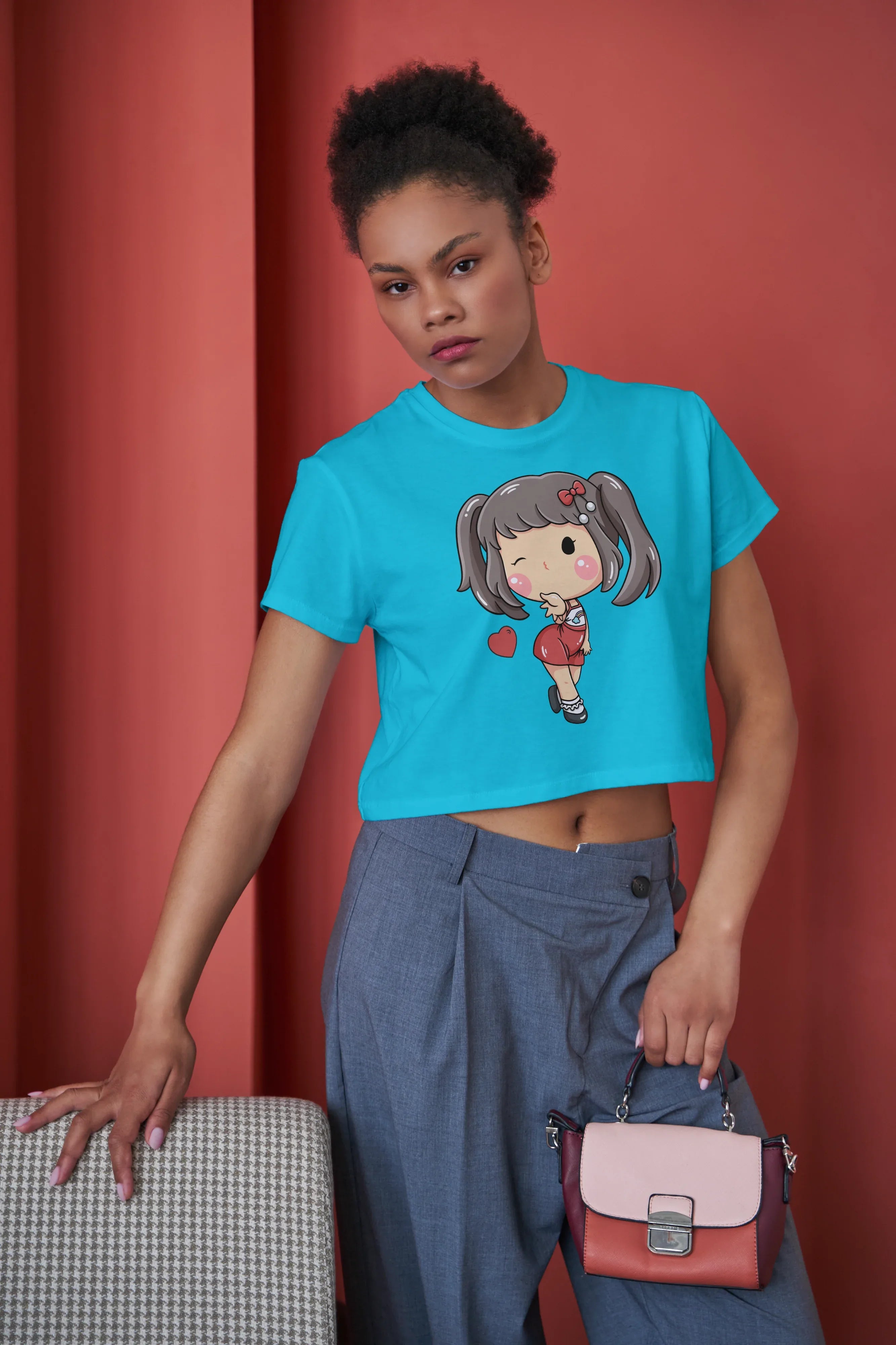 Sassy Girl Graphic Crop Top for Women - Not So Suttle