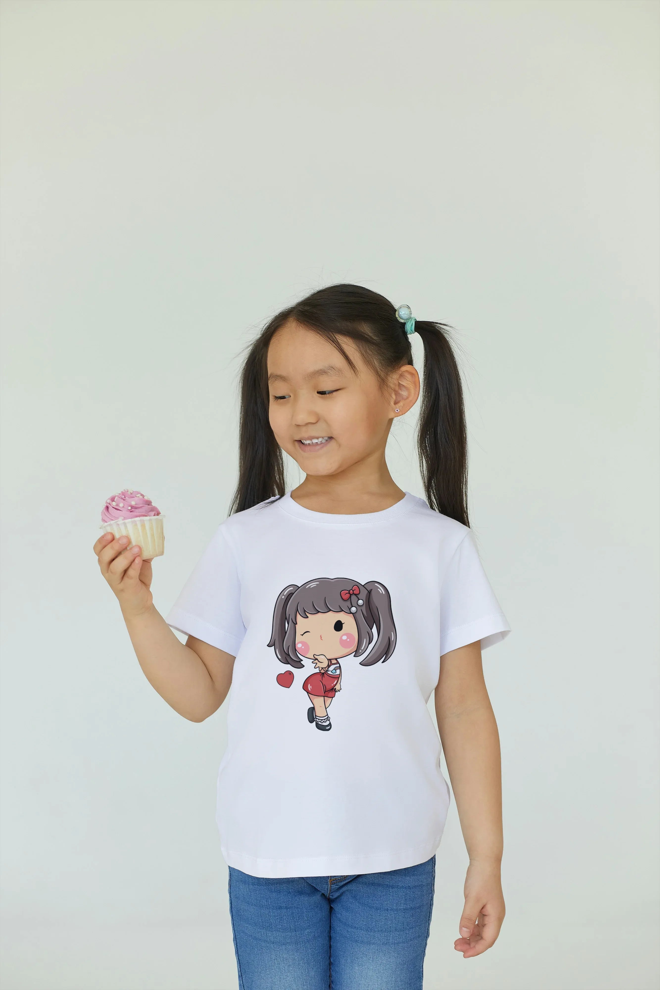 Girl Heart Graphic Neck T-Shirt for Girl's - Not So Suttle