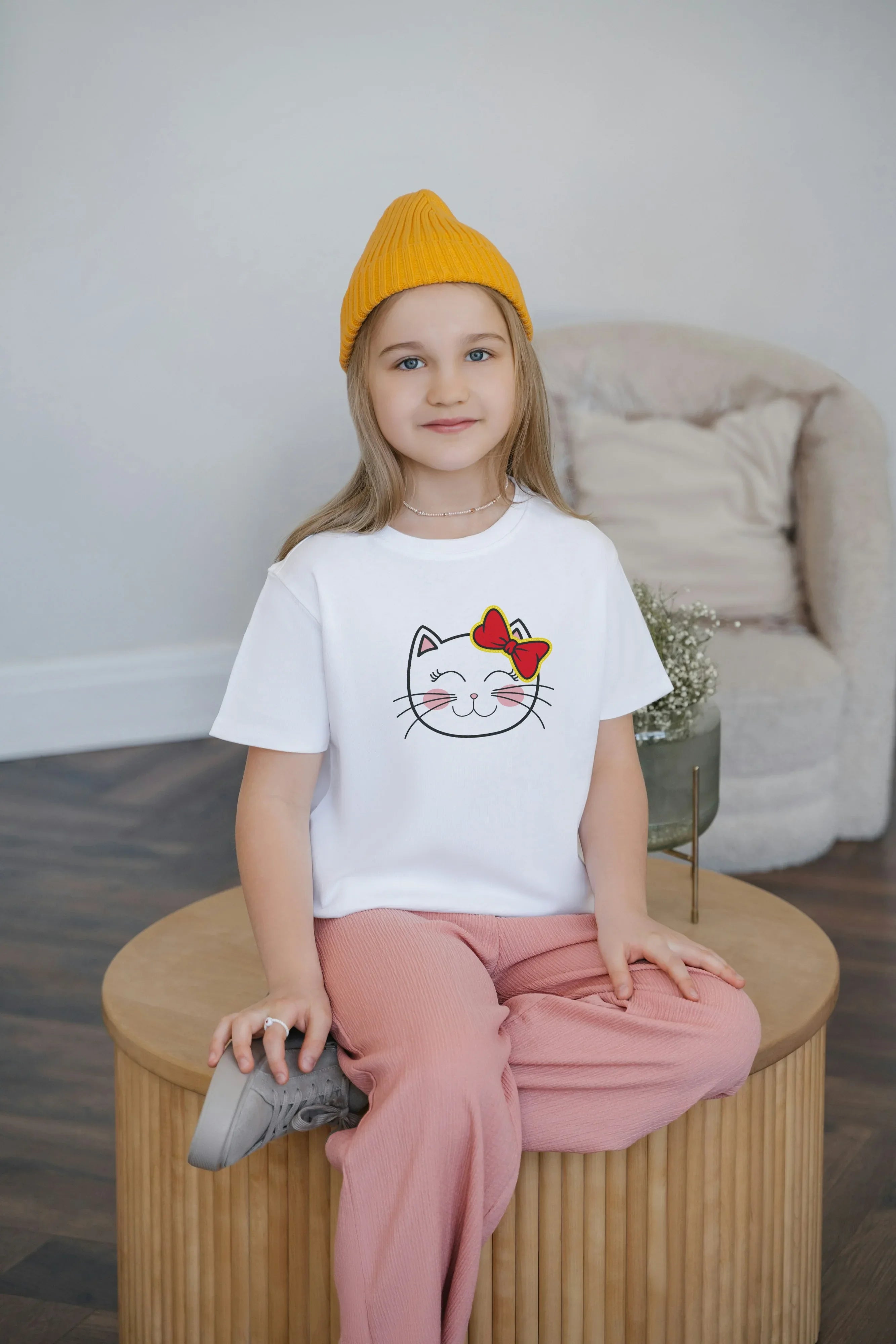Kitty Crew Neck T-Shirt for Girl's - Not So Suttle