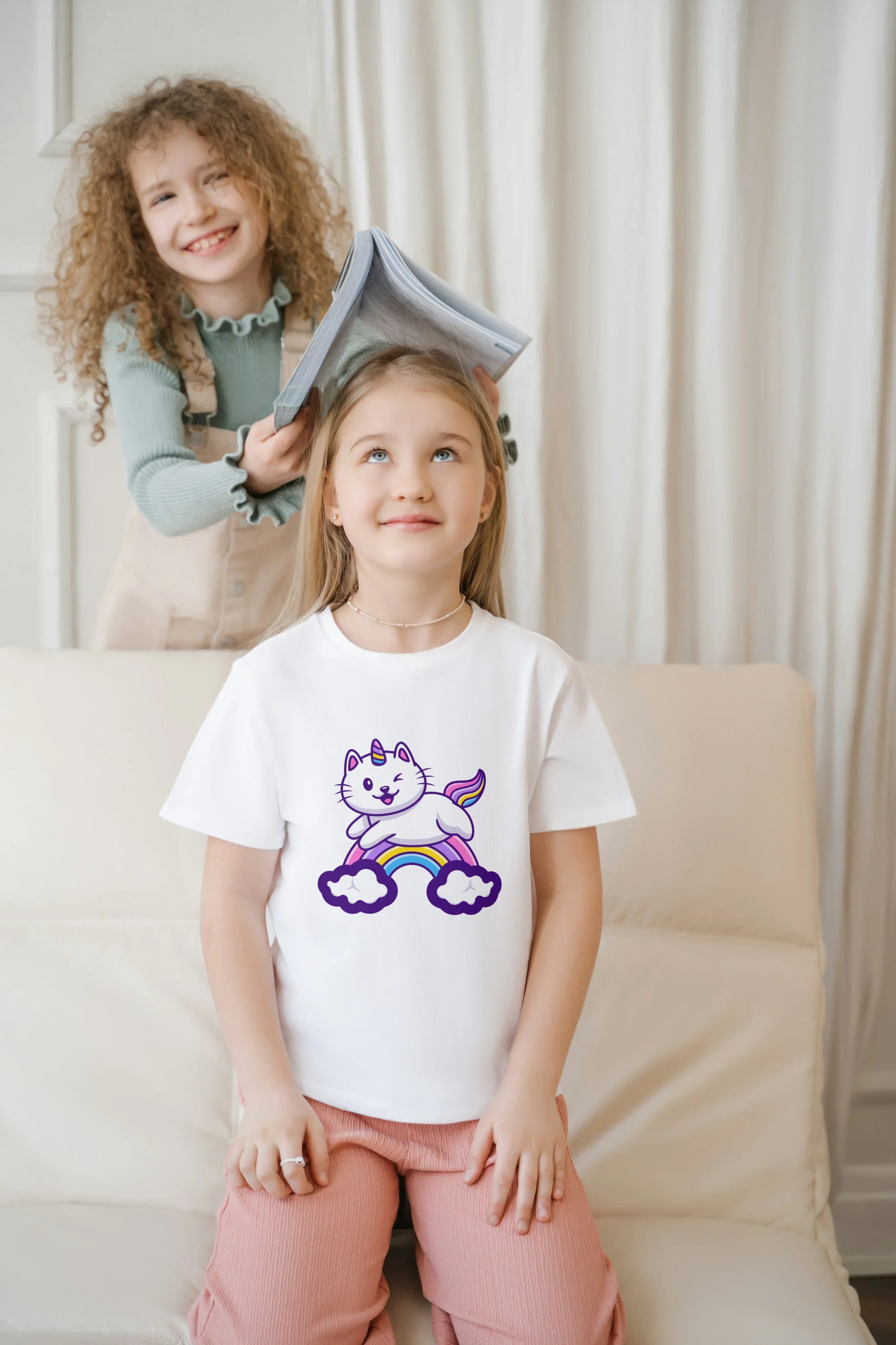 Rainbow Unicorn Graphic T-Shirt for Girl's - Not So Suttle