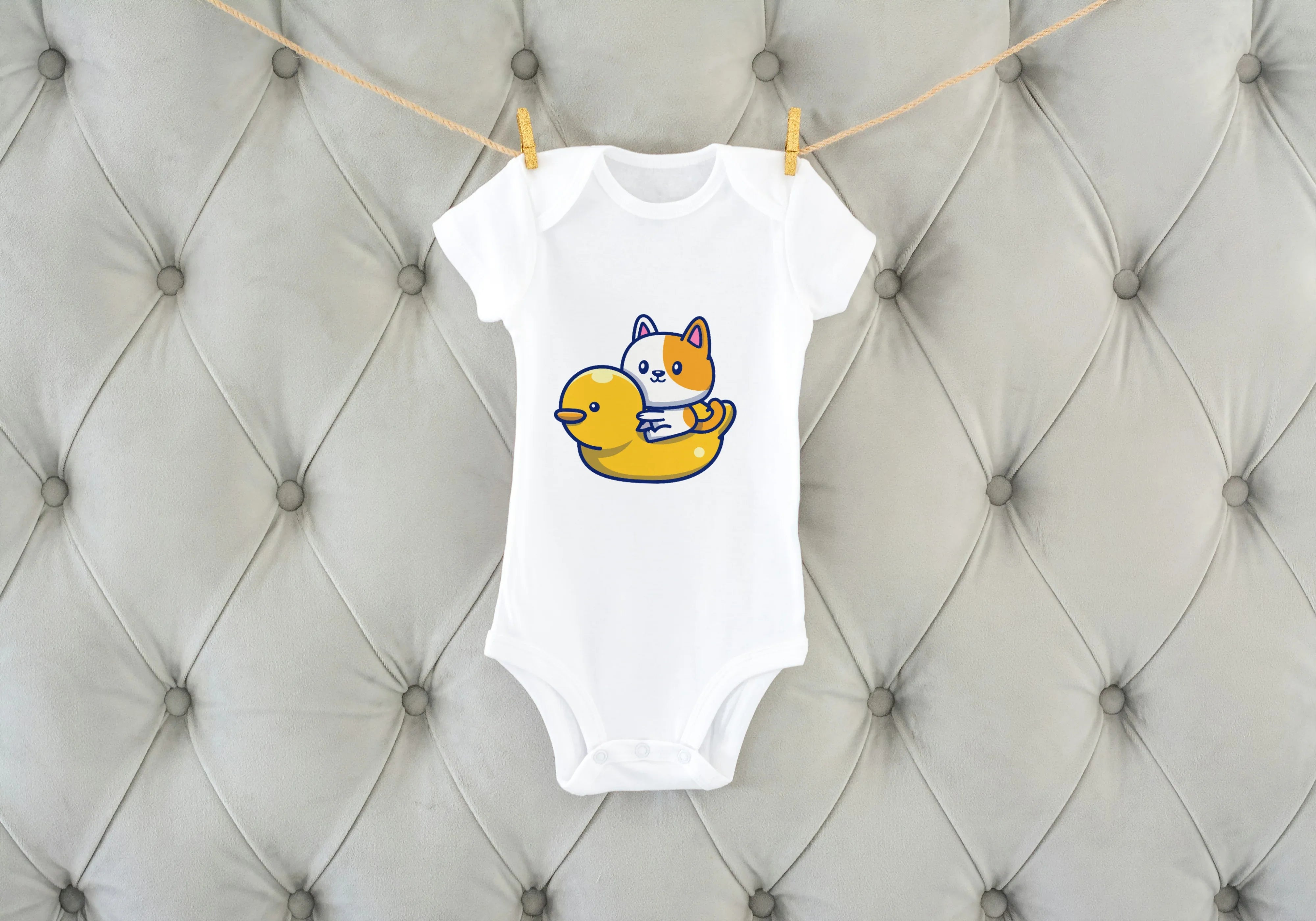 Duck and Kitten Graphic Kids Rompers - Not So Suttle