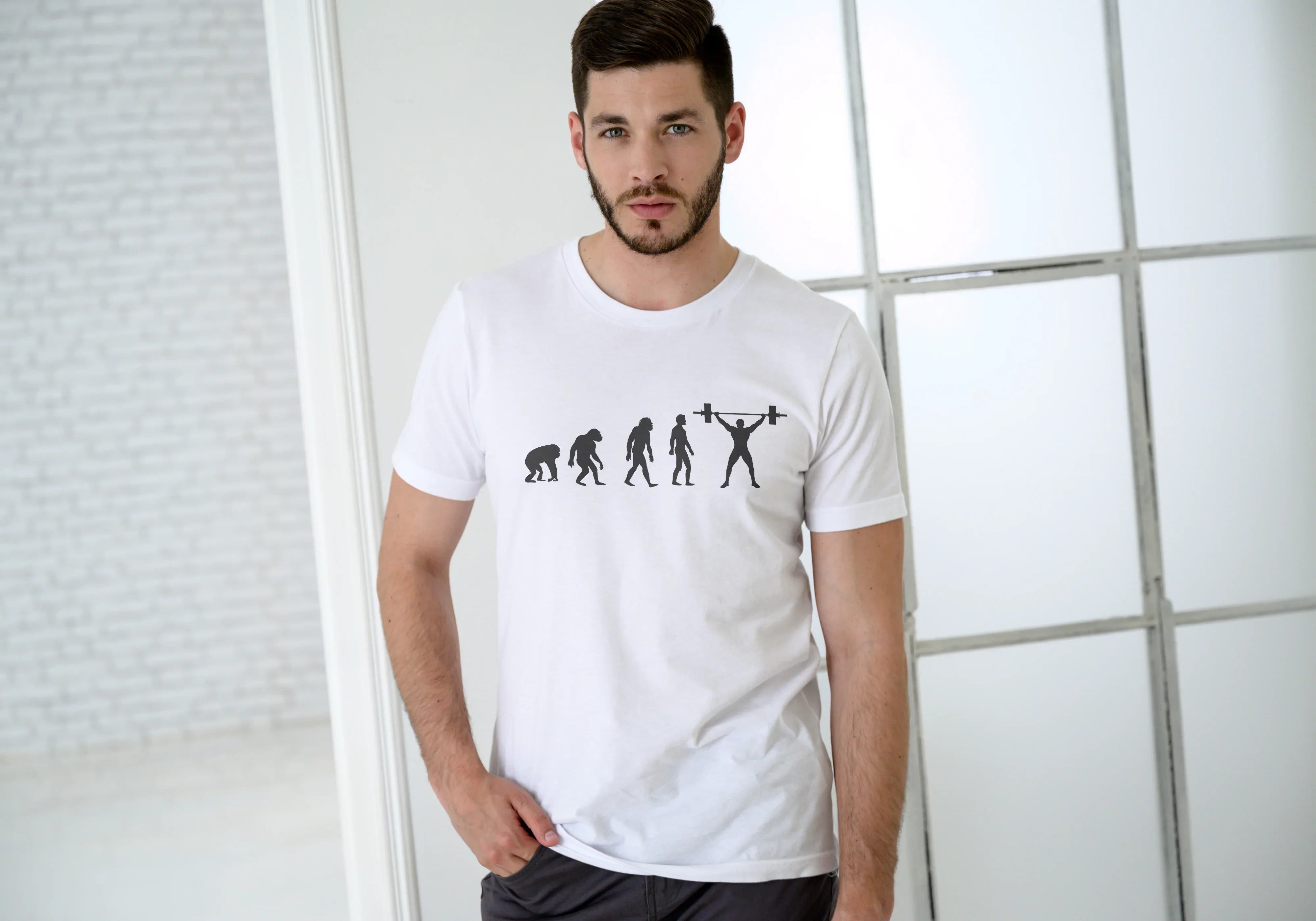 Evolution Graphic Classic Crew T-Shirt for Men - Not So Suttle