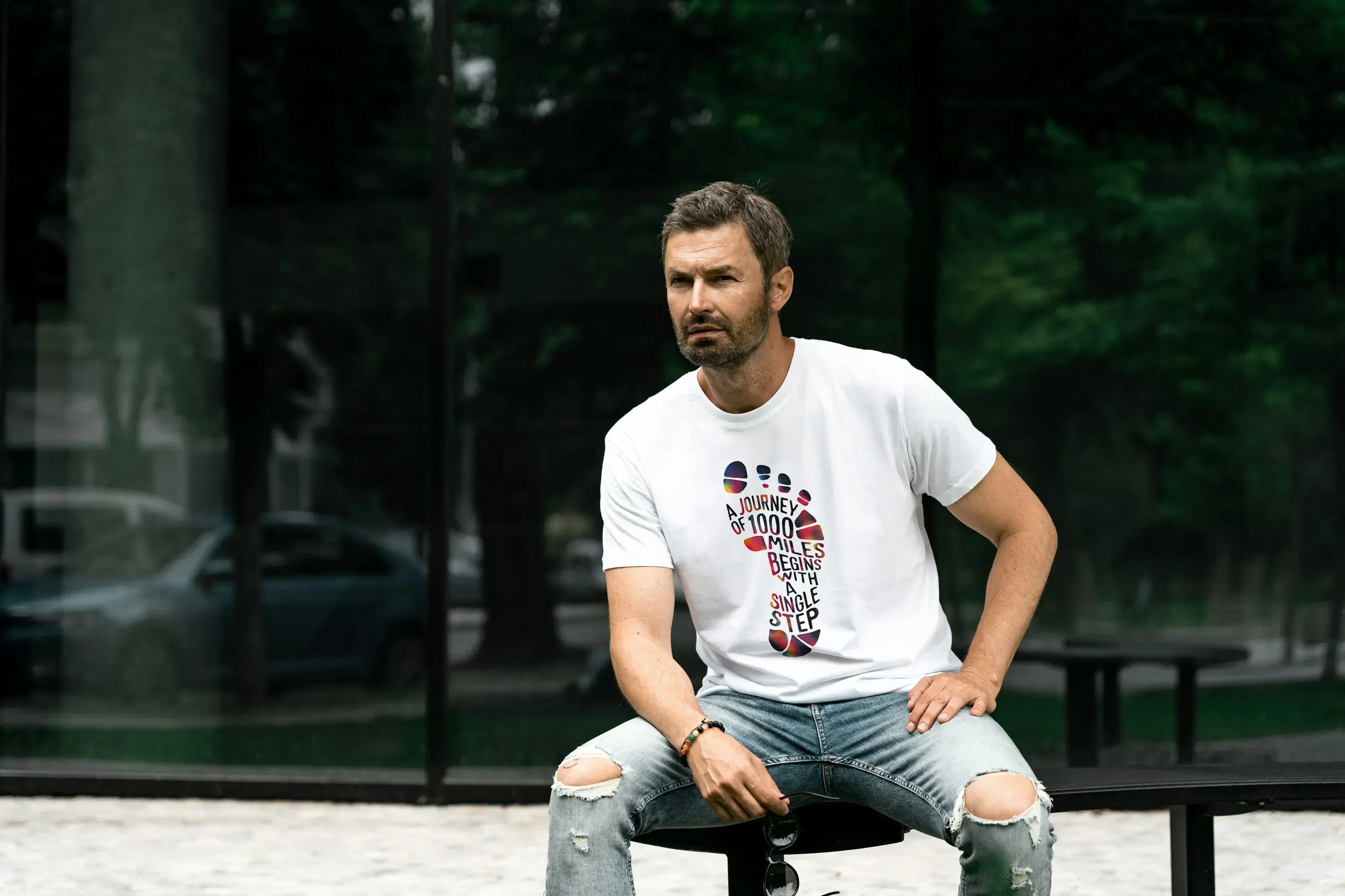 1000 Steps Graphic Classic Crew T-Shirt for Men - Not So Suttle