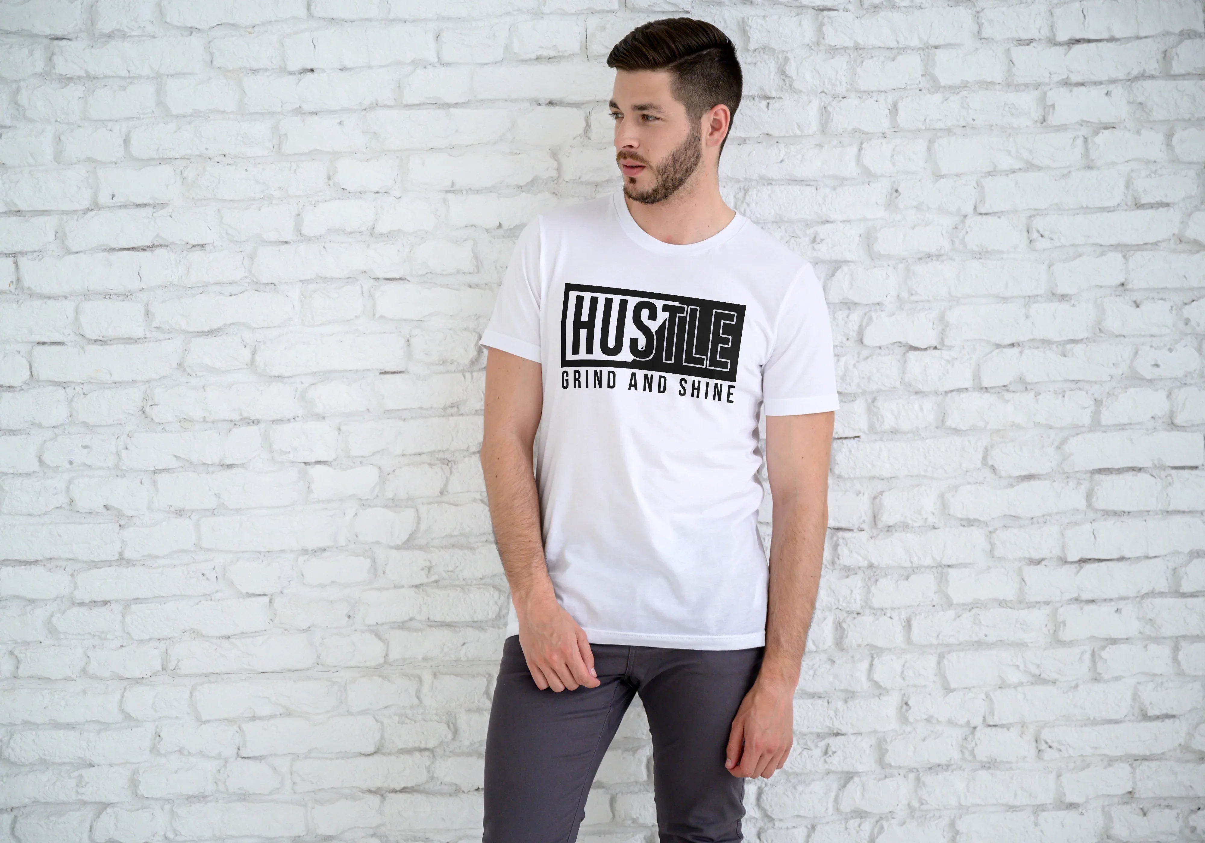 Hustle Graphic Classic Crew T-Shirt for Men - Not So Suttle