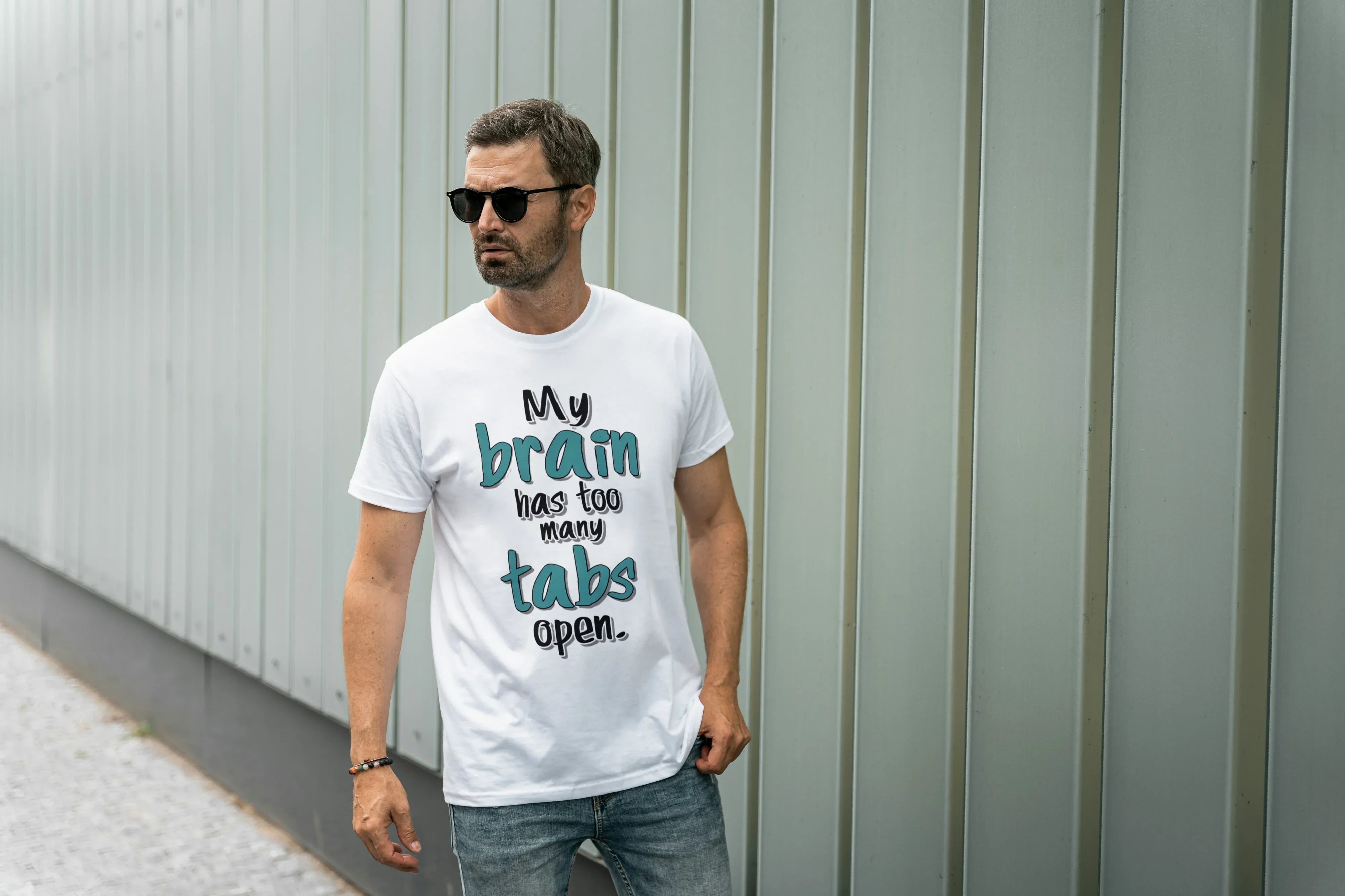 Too Many Tabs Graphic Classic Crew T-Shirt for Men - Not So Suttle