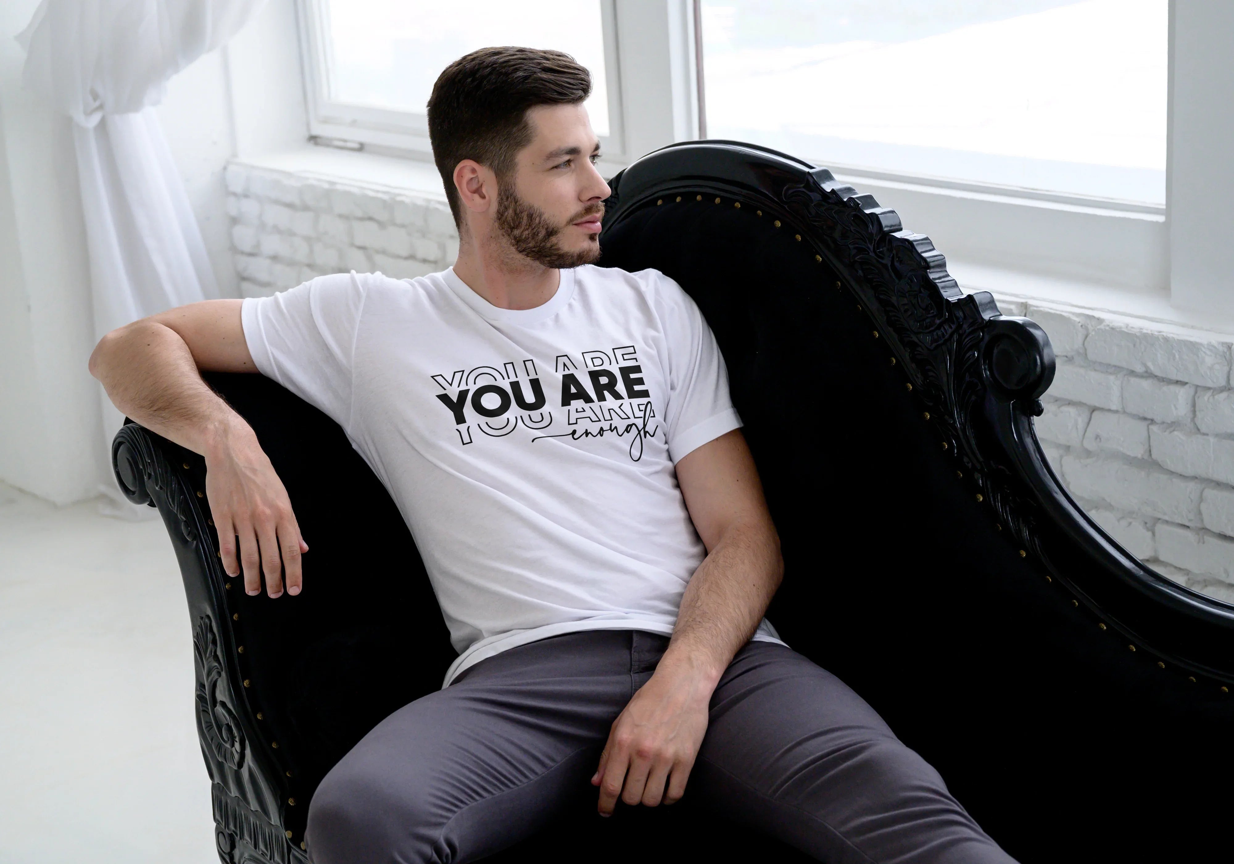 You are Enough Graphic Classic Crew T-Shirt for Men - Not So Suttle