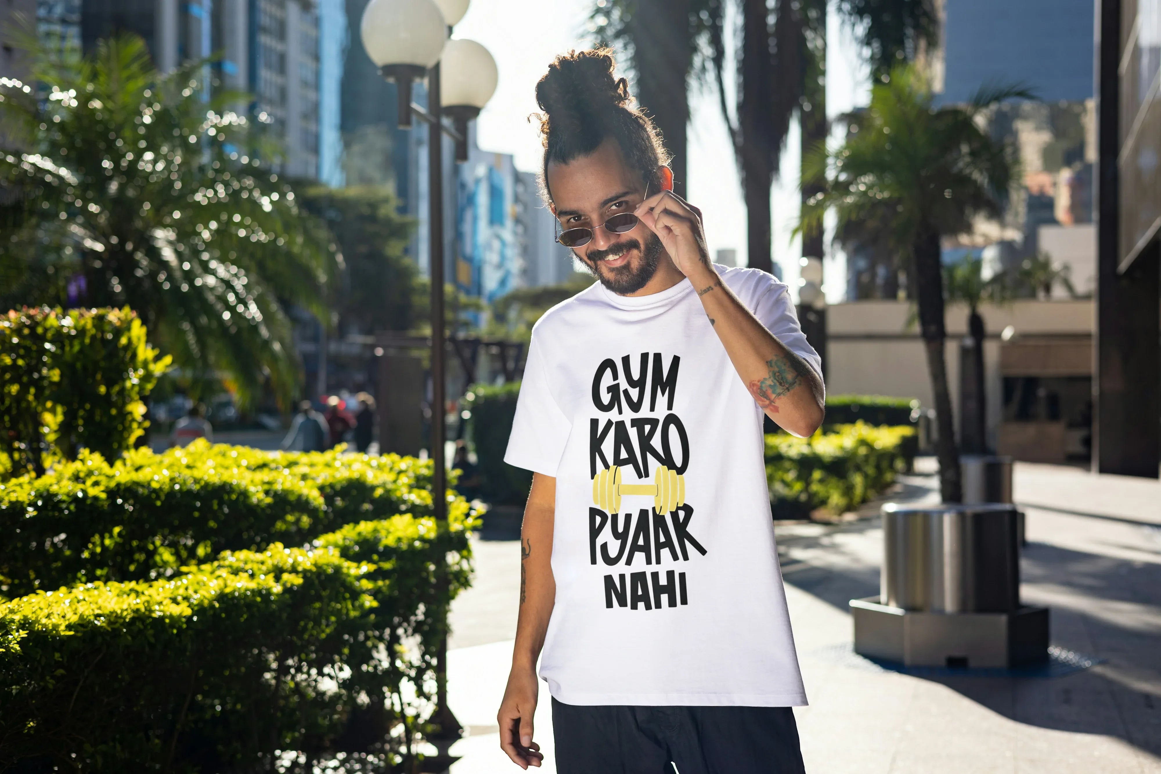 Gym Karo Graphic Oversized Classic T-Shirt for Men - Not So Suttle