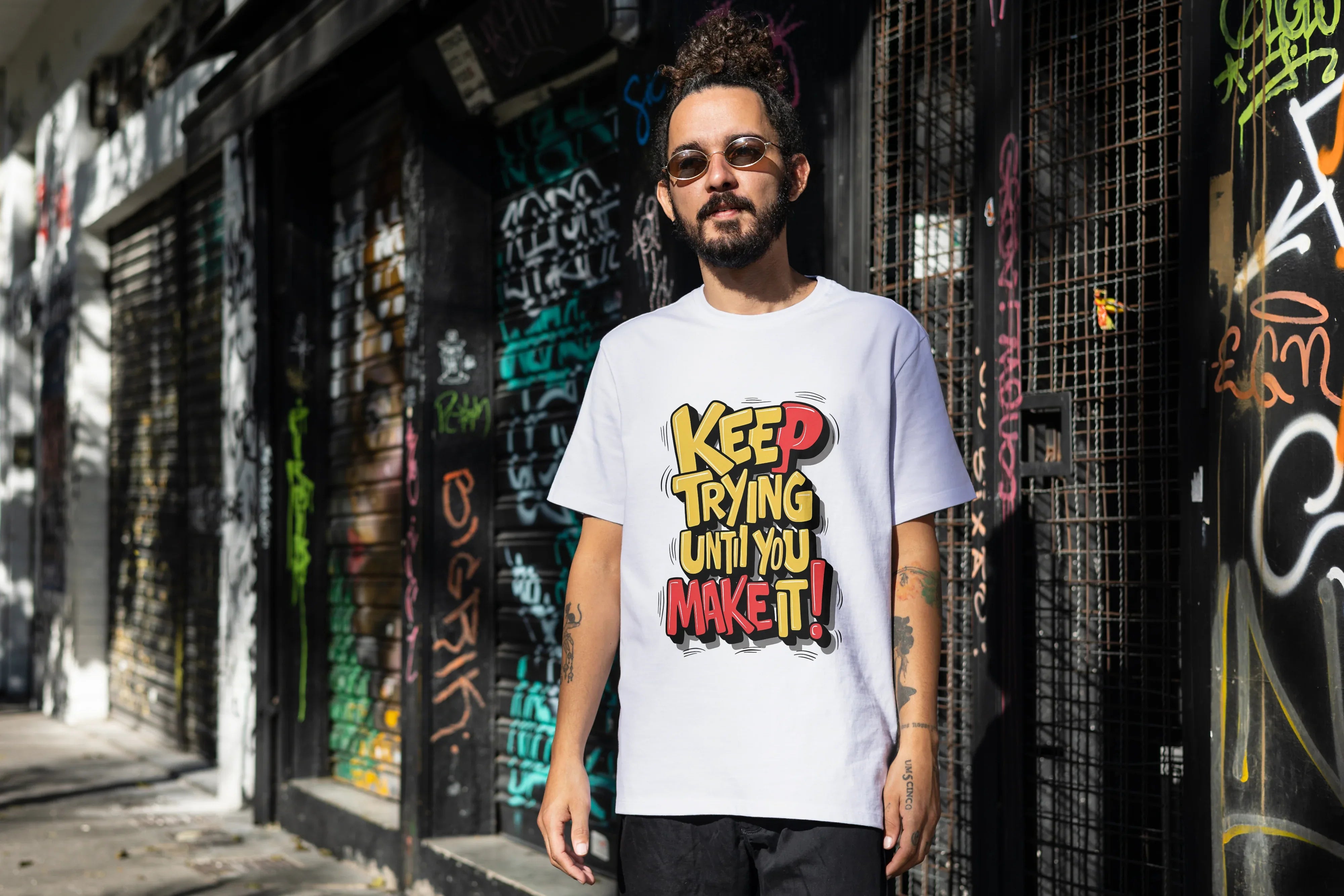 Keep Trying Graphic Oversized Classic T-Shirt for Men - Not So Suttle