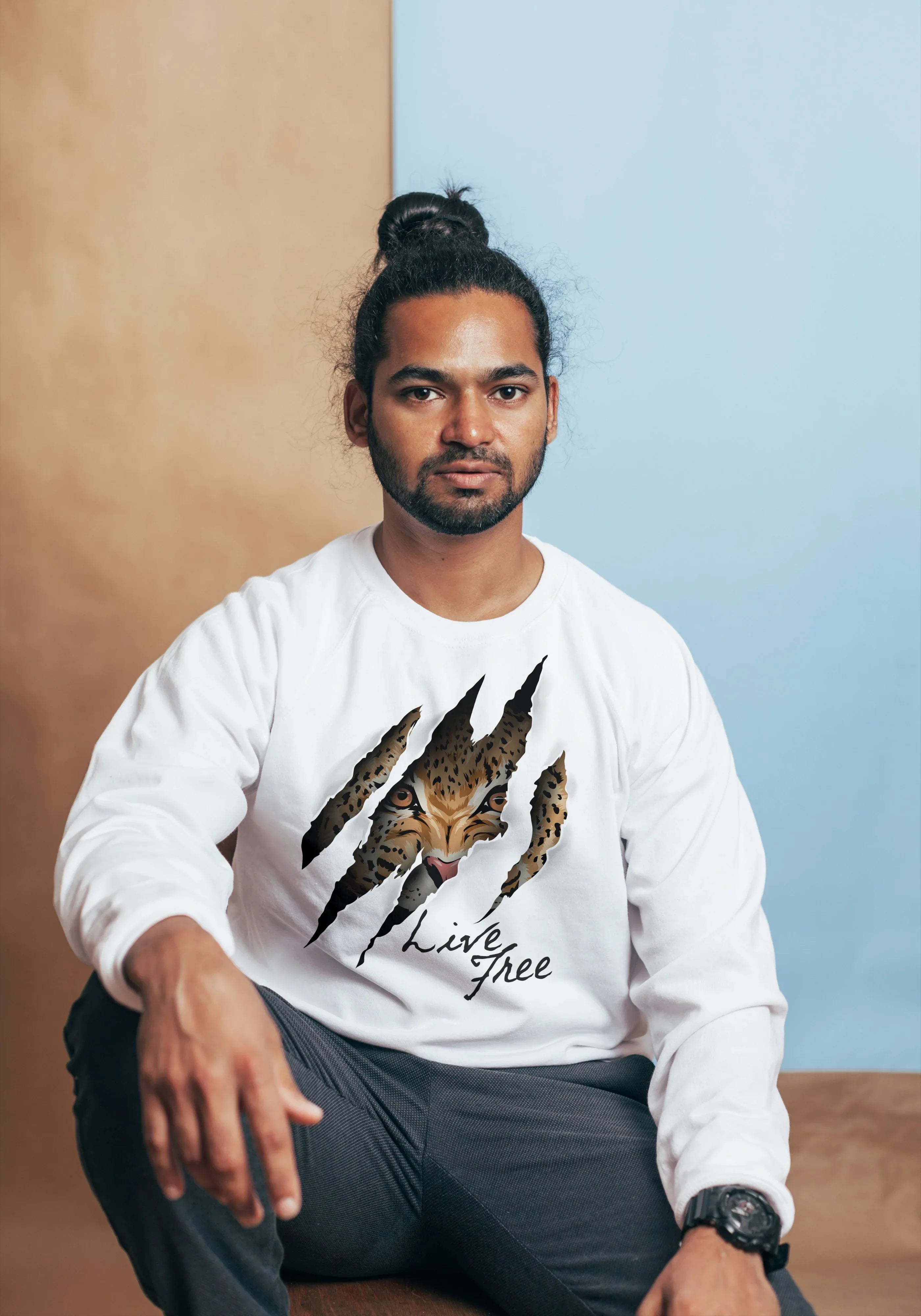 Live Free Graphic Sweatshirt for Men - Not So Suttle