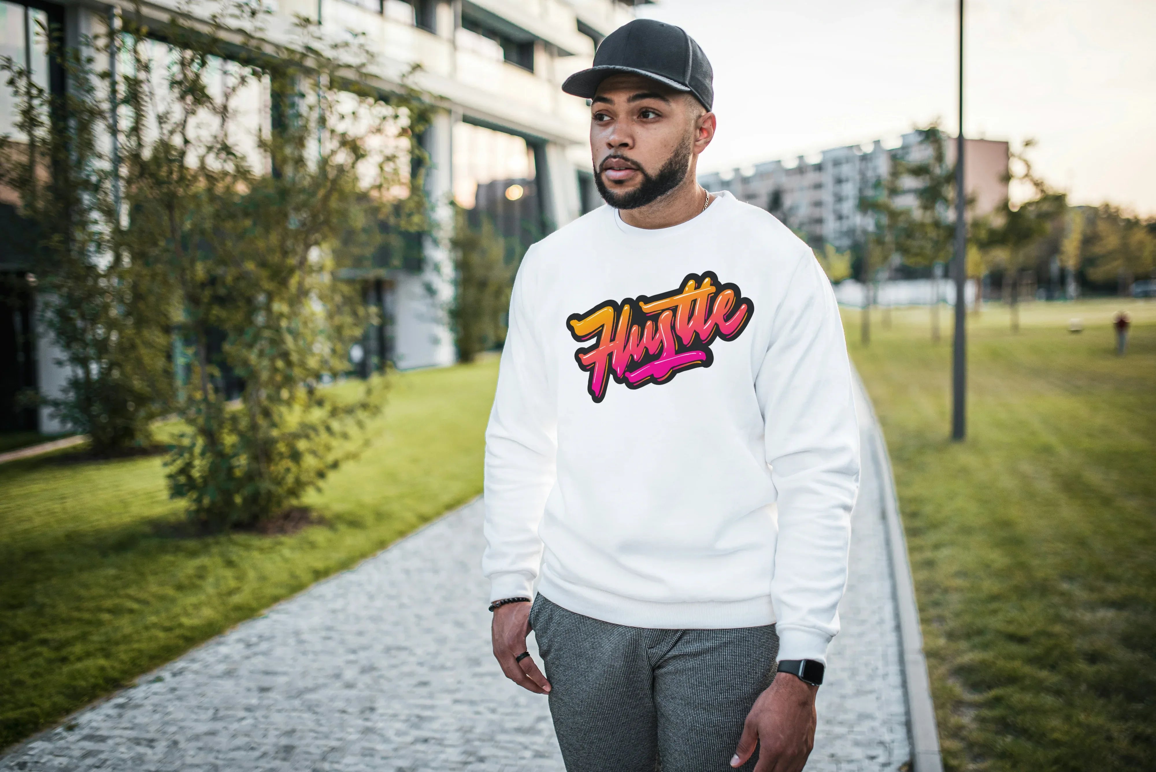 Hustle Graphic Sweatshirt for Men - Not So Suttle