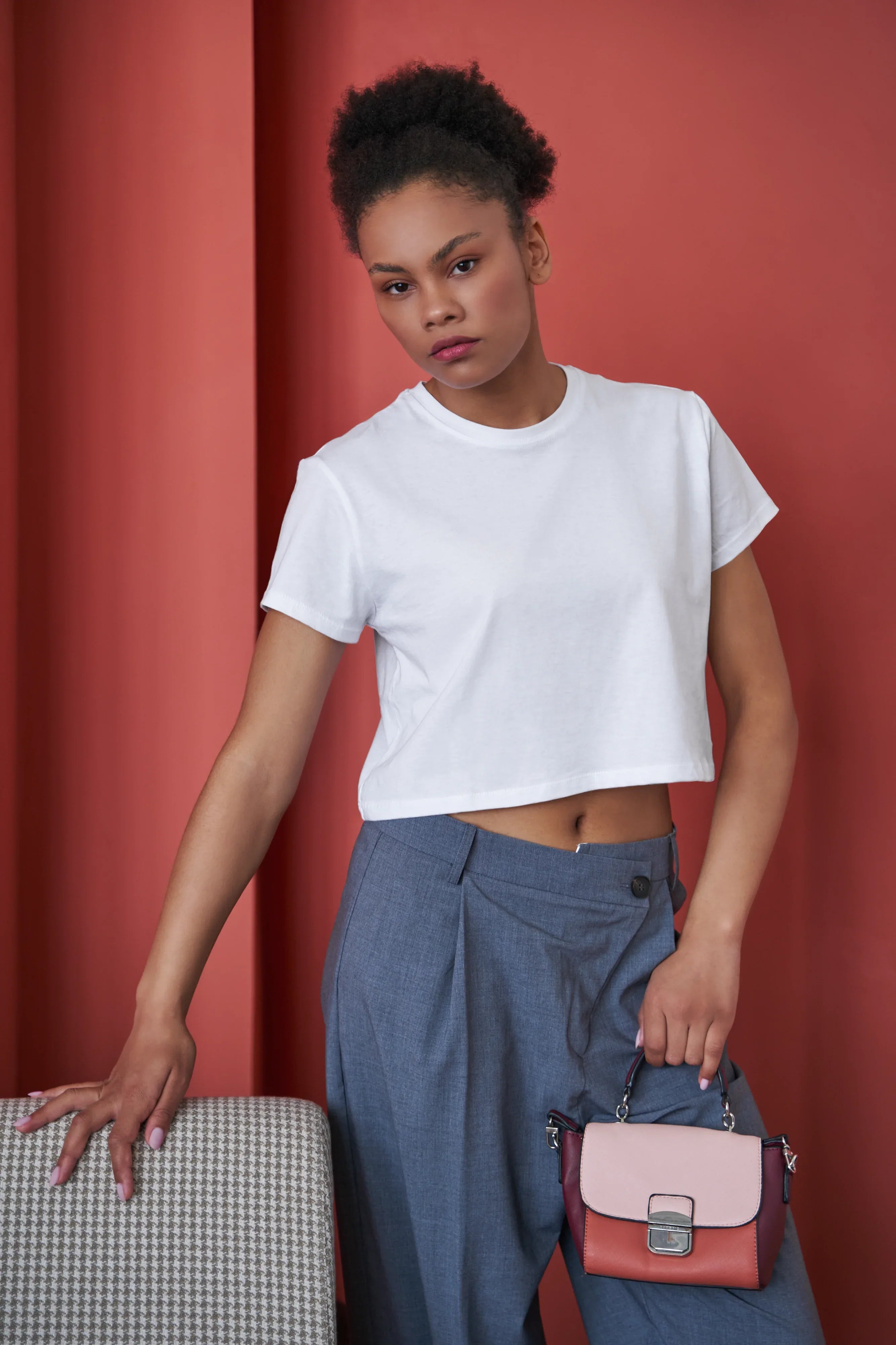 Grey and White Crop Top - Not So Suttle