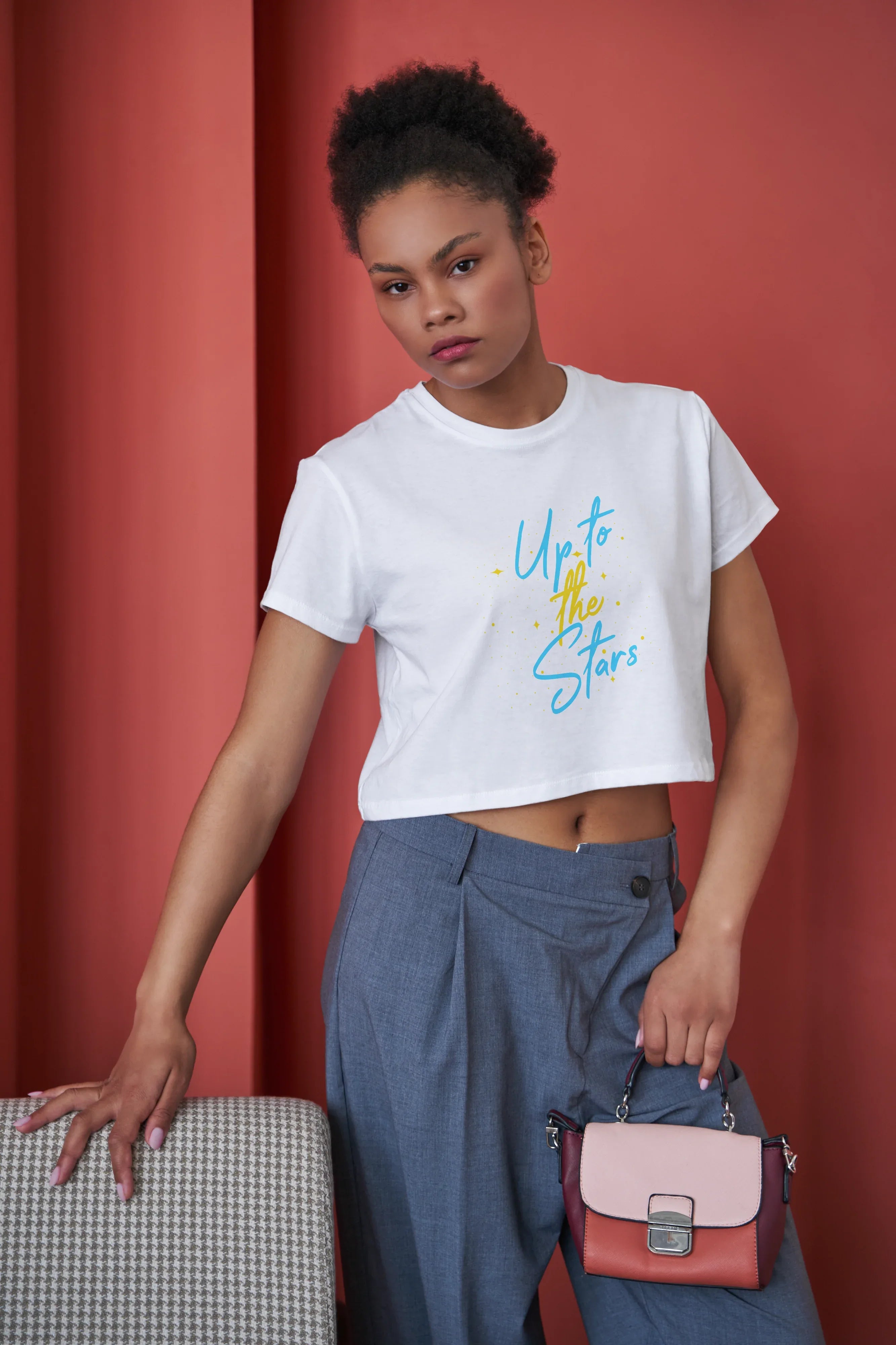 Up to the Stars Graphic Crop Top for Women - Not So Suttle