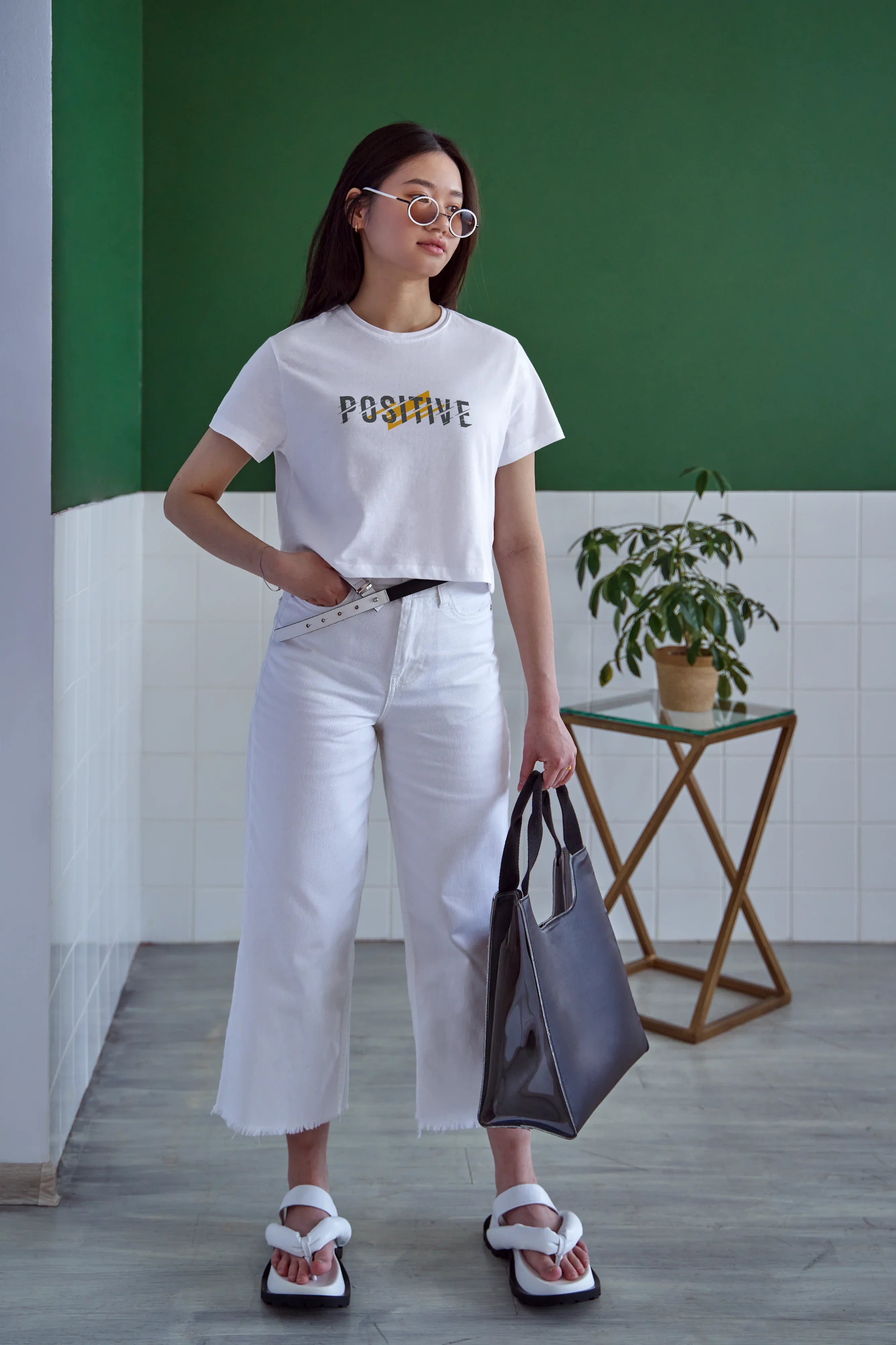 Positive Graphic Crop Top for Women - Not So Suttle