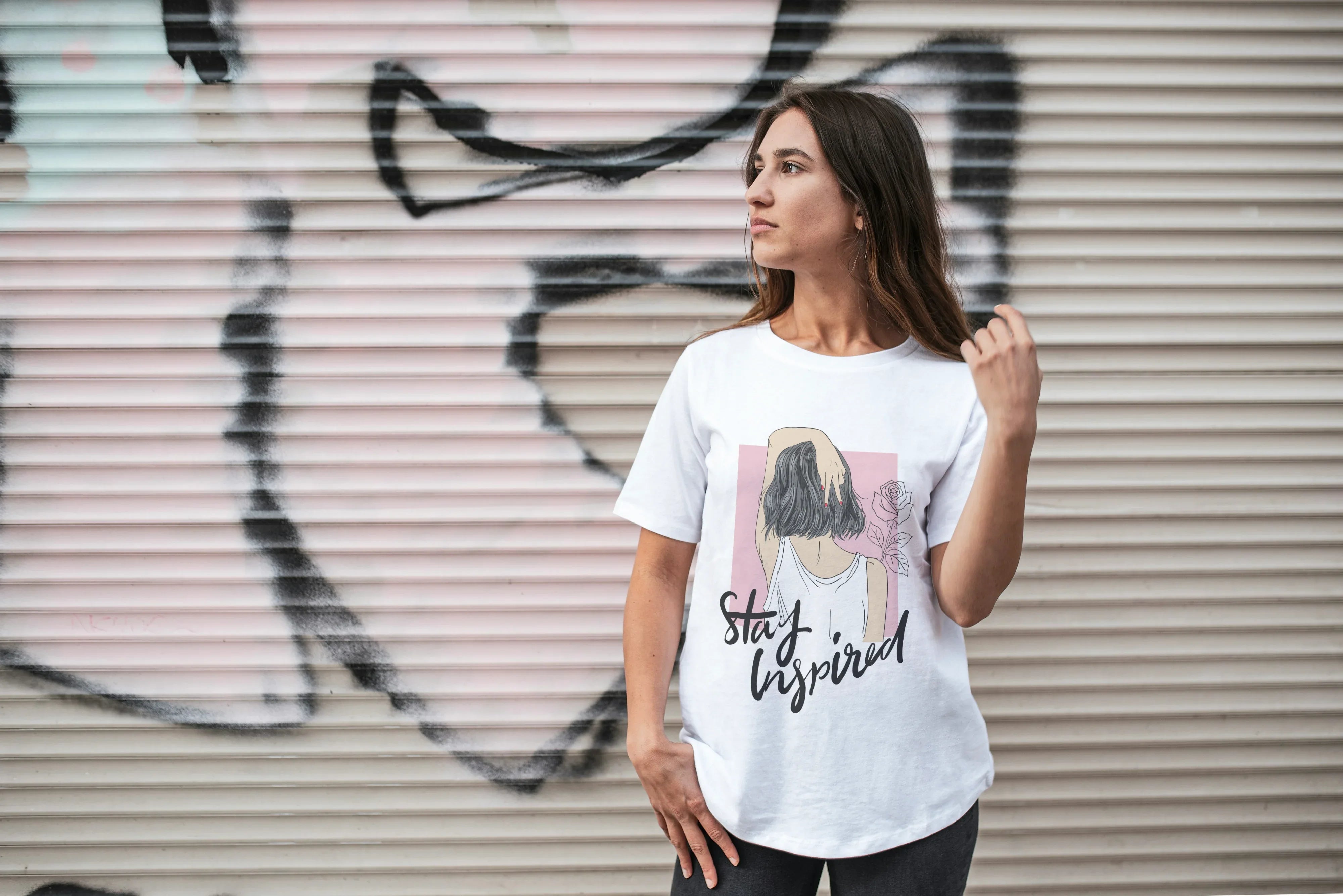 Stay Inspired Graphic Oversized Classic T-Shirt for Women - Not So Suttle