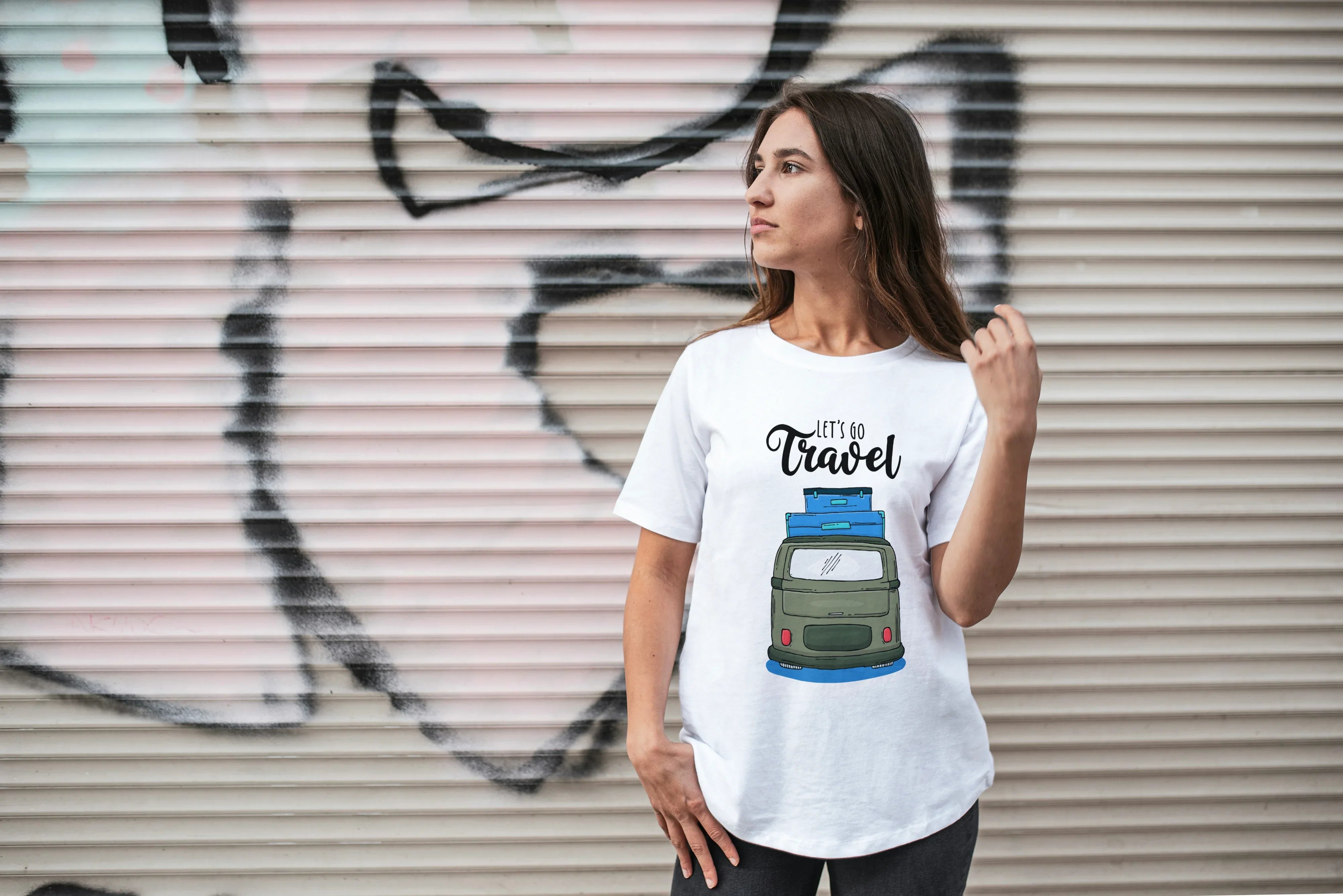 Let's Go Travel Graphic Oversized Classic T-Shirt for Women - Not So Suttle