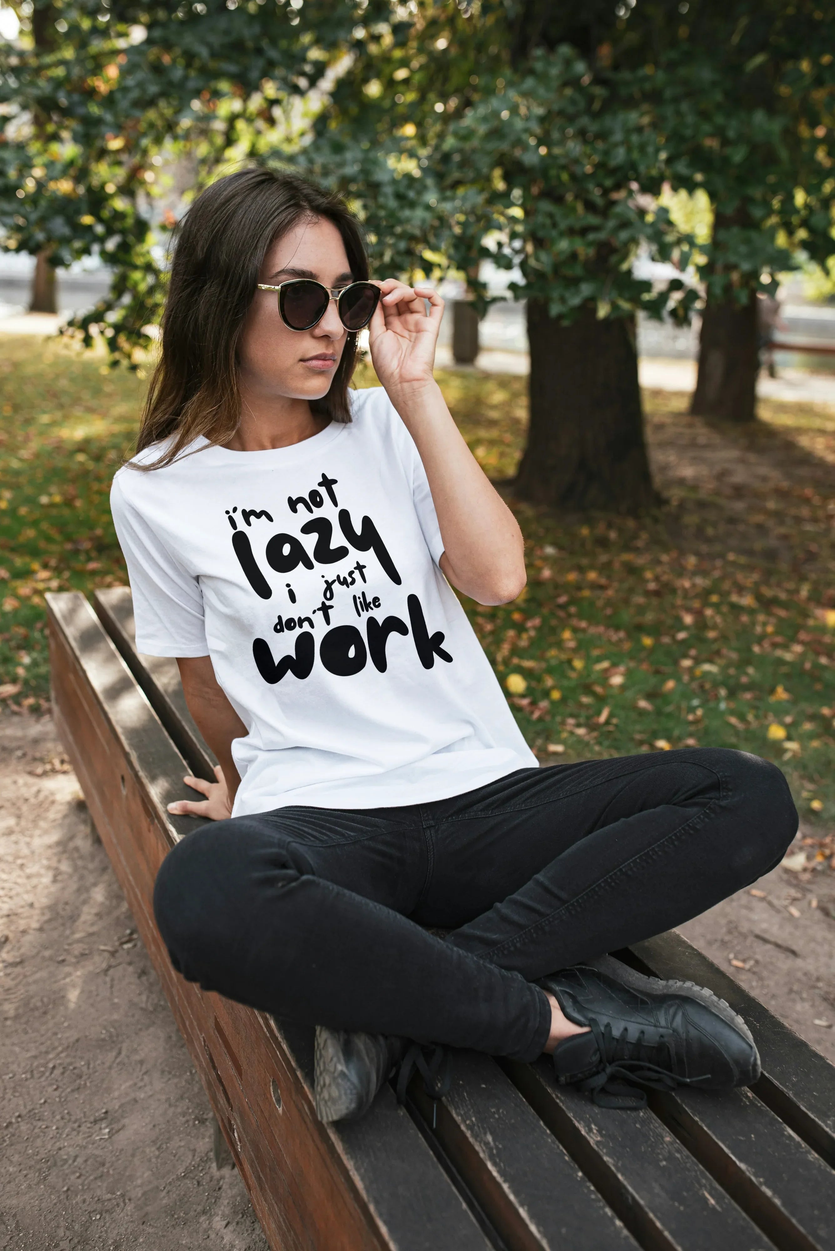 I am not Lazy Graphic Oversized Classic T-Shirt for Women - Not So Suttle