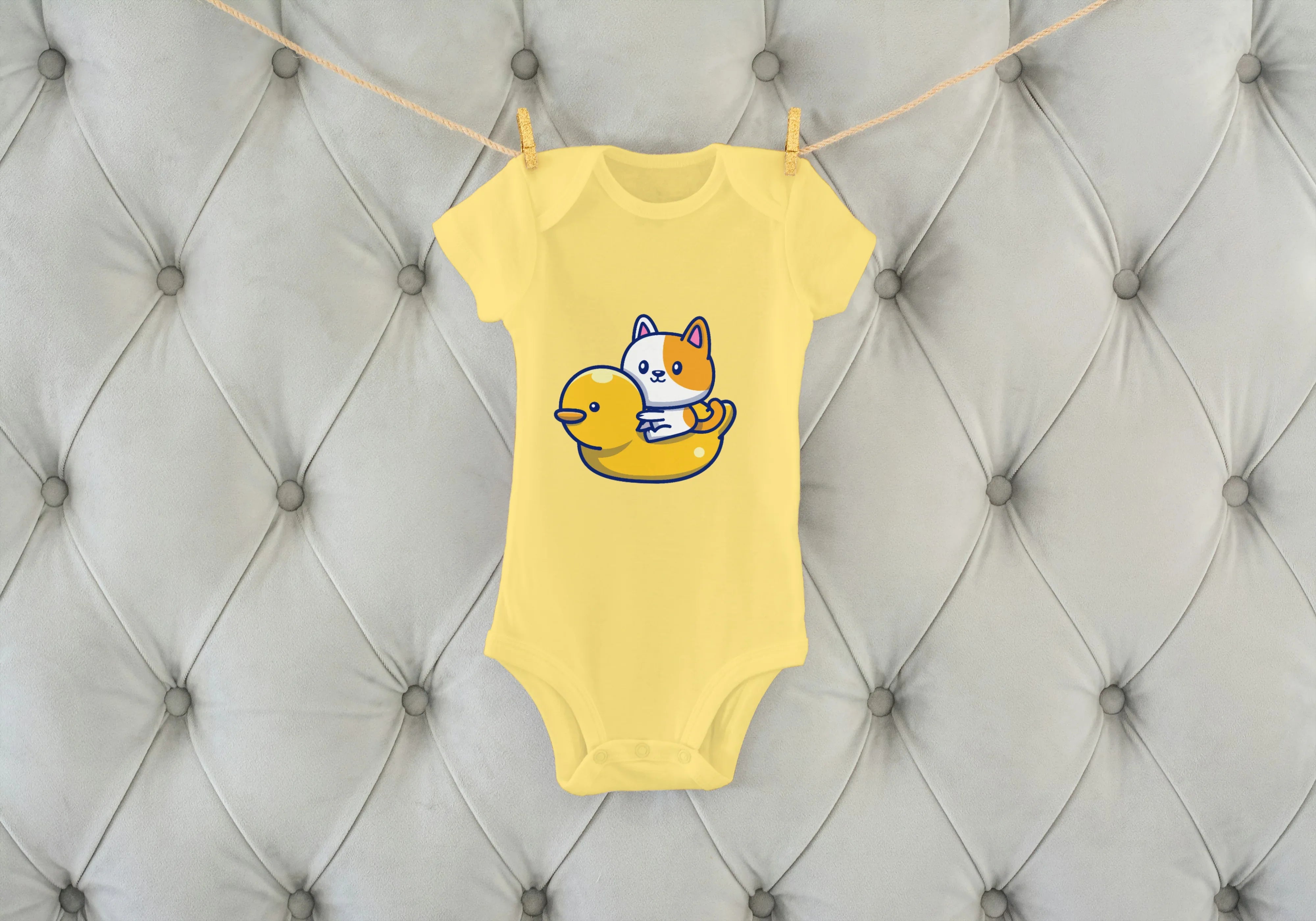 Duck and Kitten Graphic Kids Rompers - Not So Suttle
