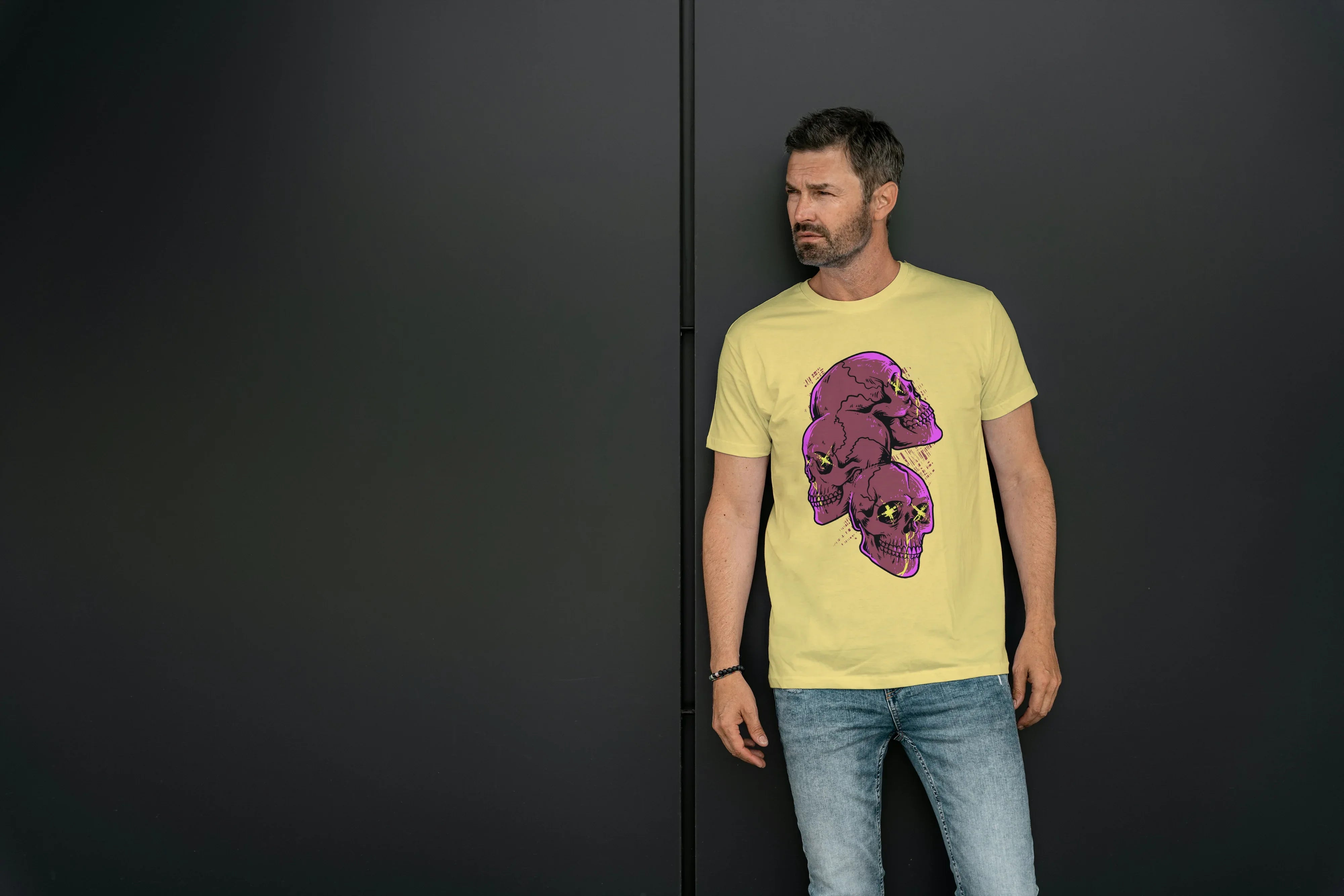 Red Skulls Graphic Classic Crew T-Shirt for Men - Not So Suttle