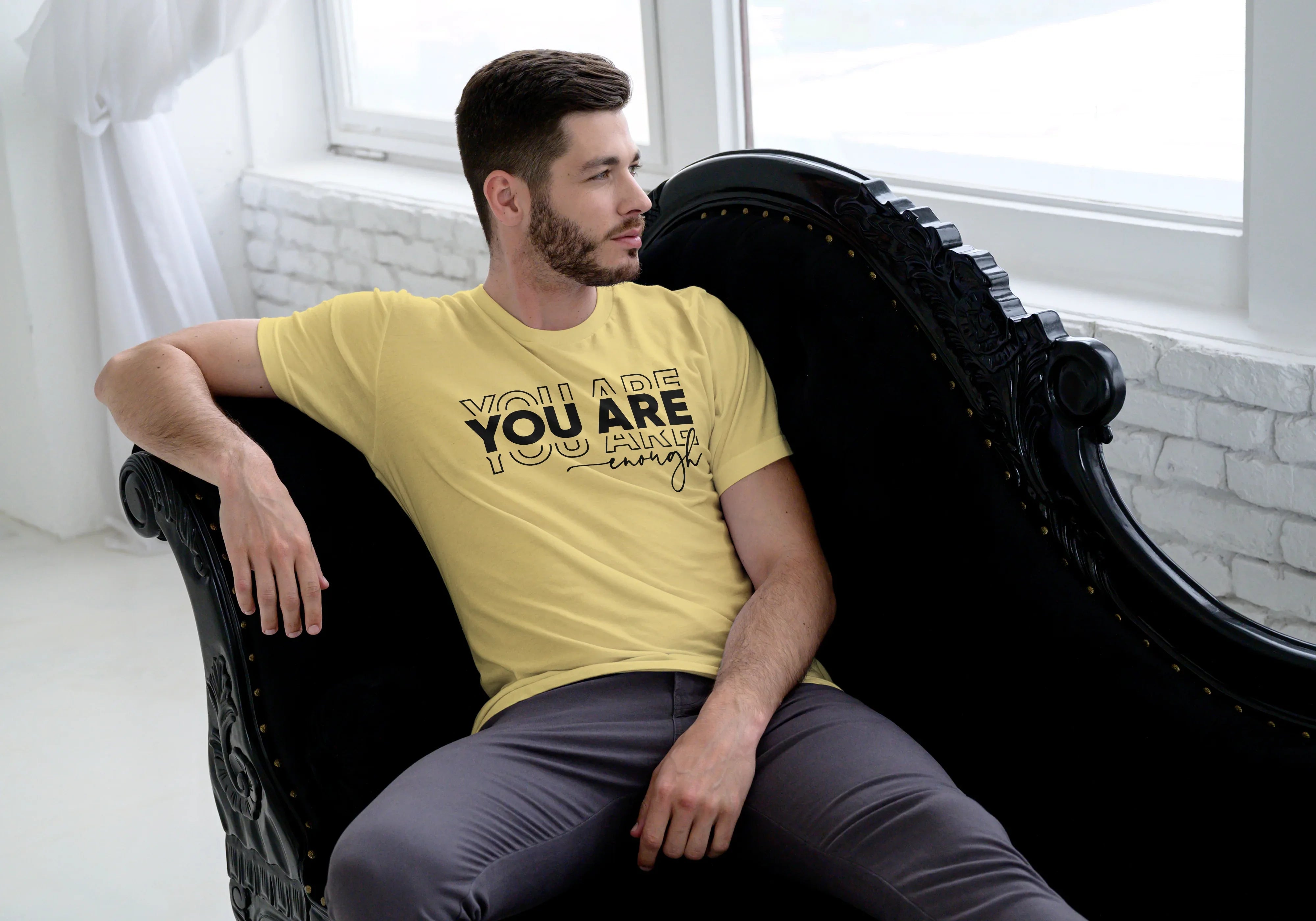 You are Enough Graphic Classic Crew T-Shirt for Men - Not So Suttle