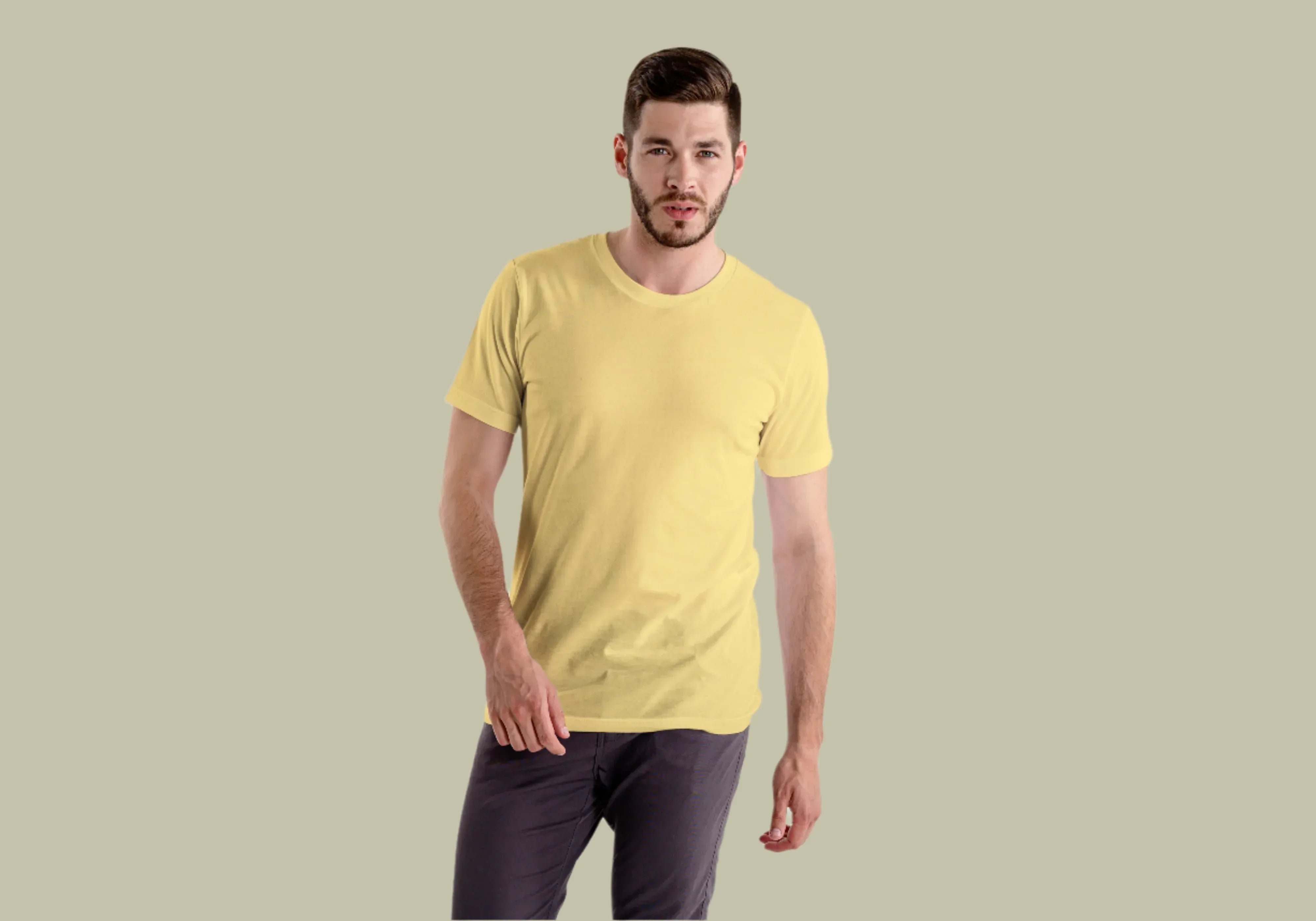 Solid Yellow Classic Crew T-Shirt for Men - Not So Suttle